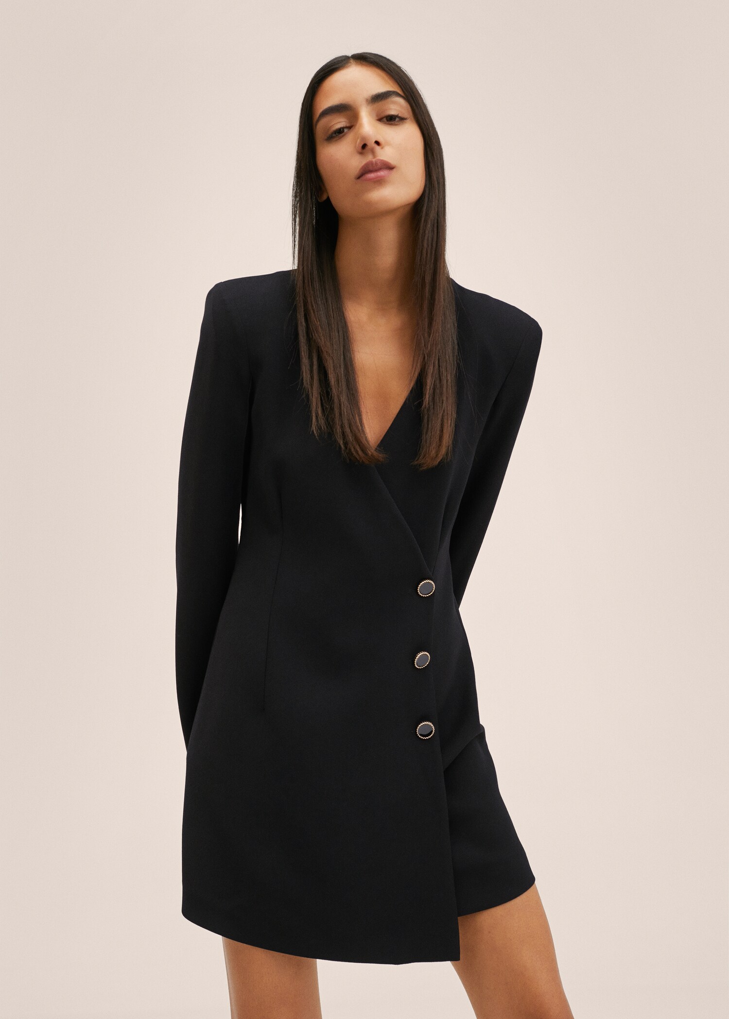 Vestido cruzado botones - Plano medio