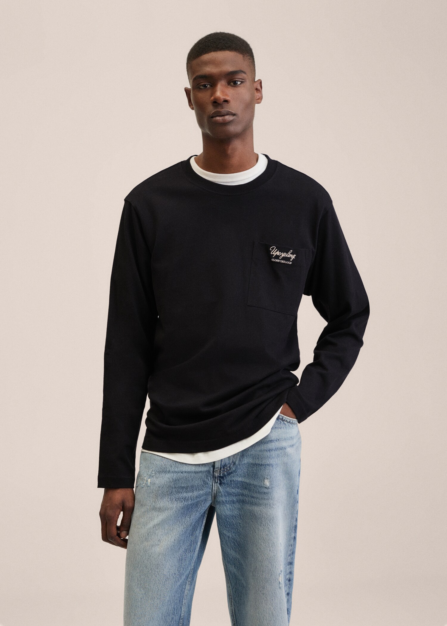 Message cotton T-shirt - Medium plane