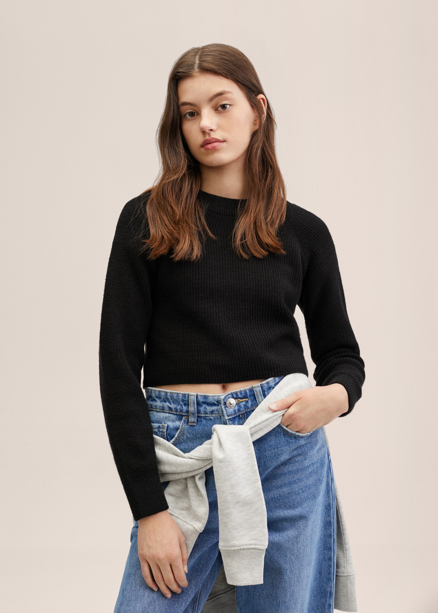Knitted cropped sweater - Medium plane