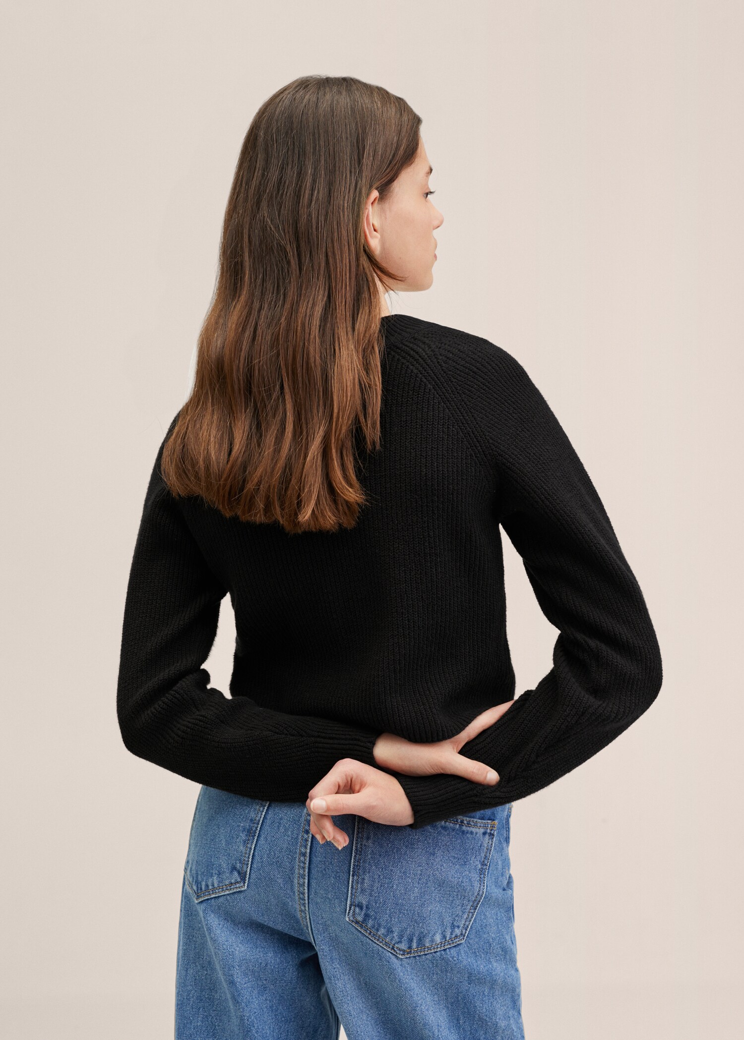 Knitted cropped sweater - Reverse of the article