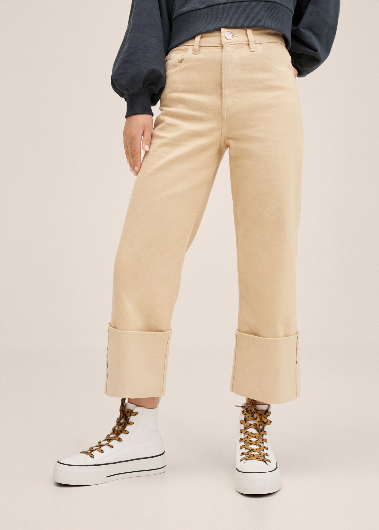Turned-up straight jeans - Medium plane