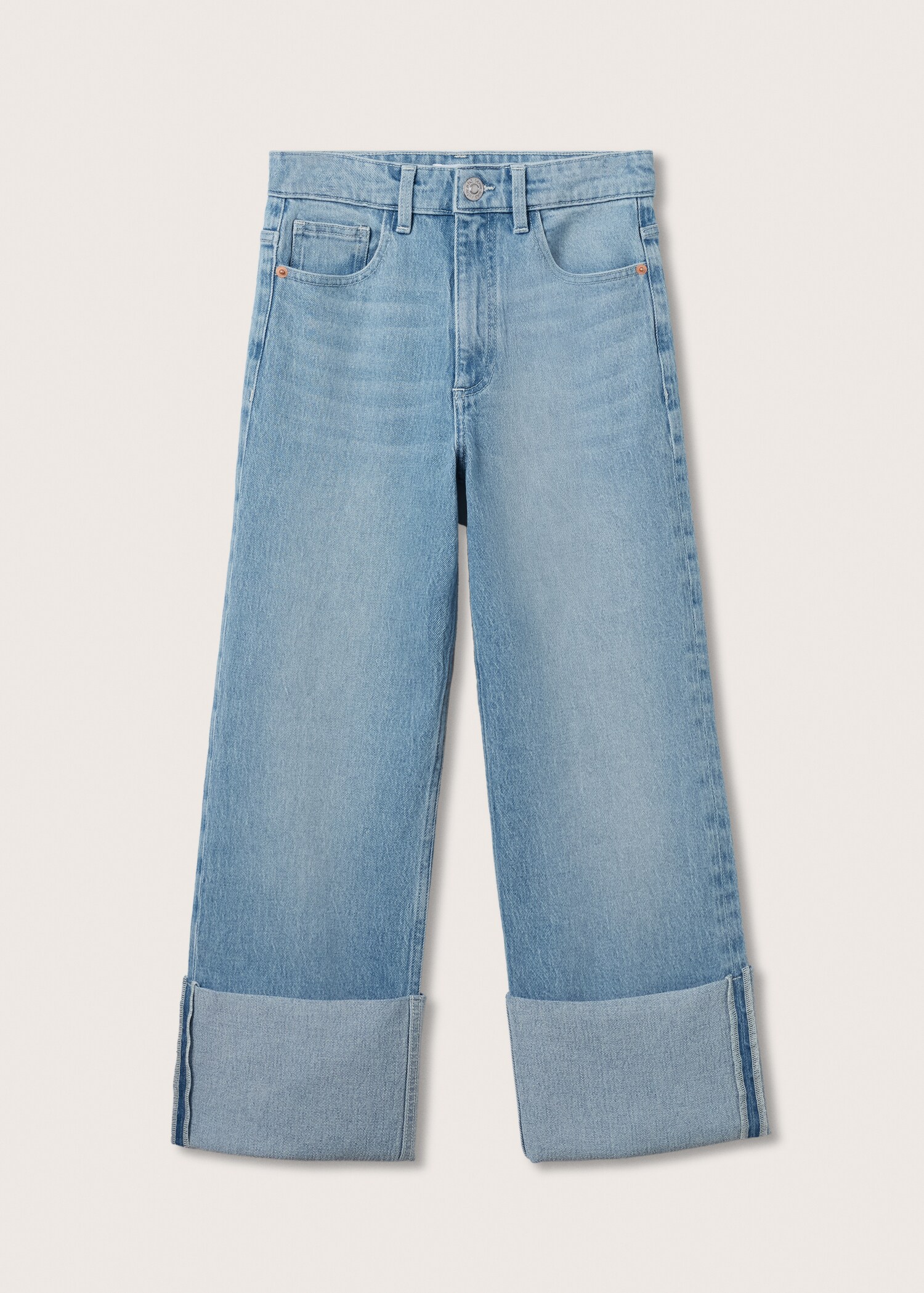 Turned-up straight jeans - Article without model