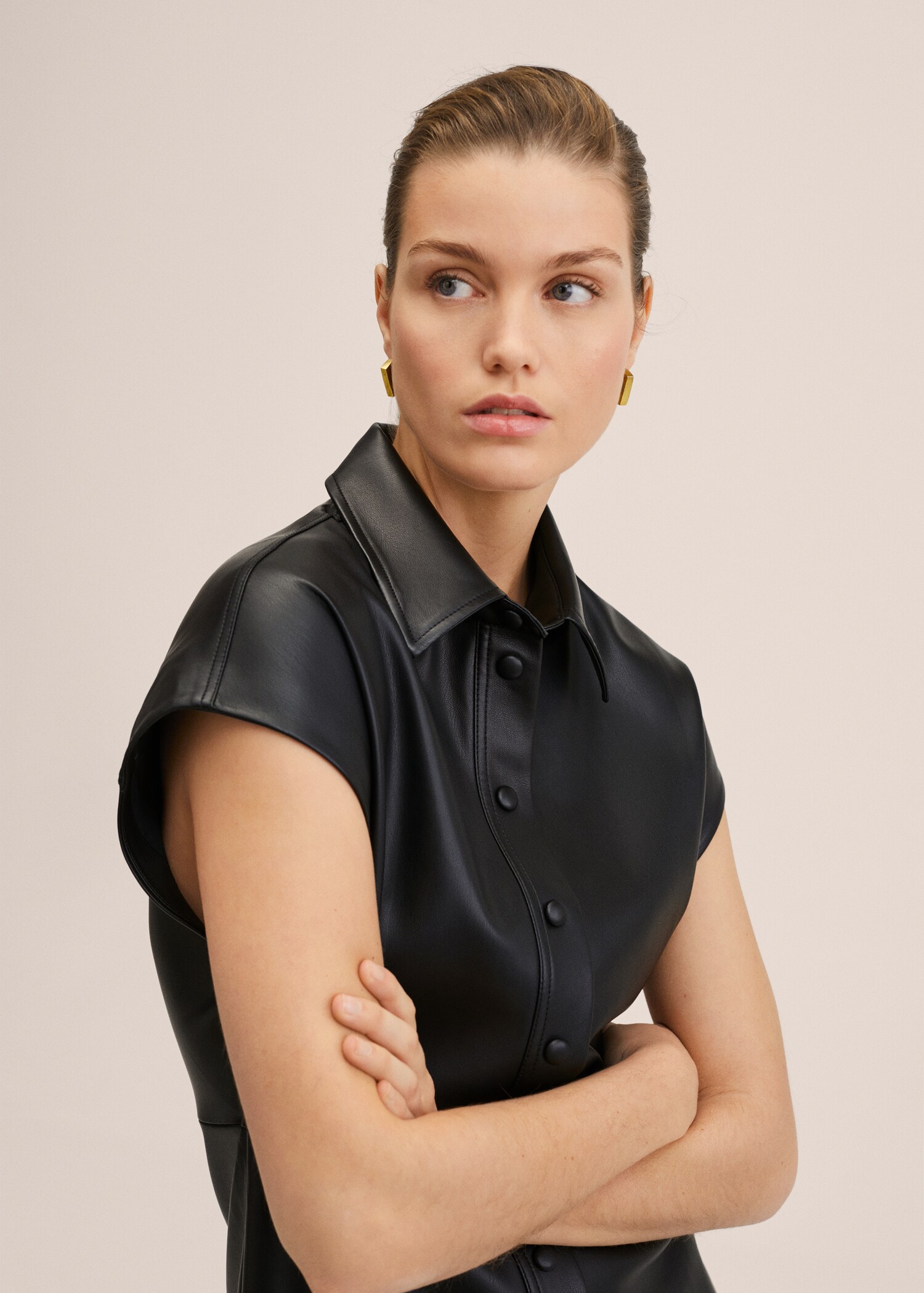Vestido camisero efecto piel - Detalle del artículo 1