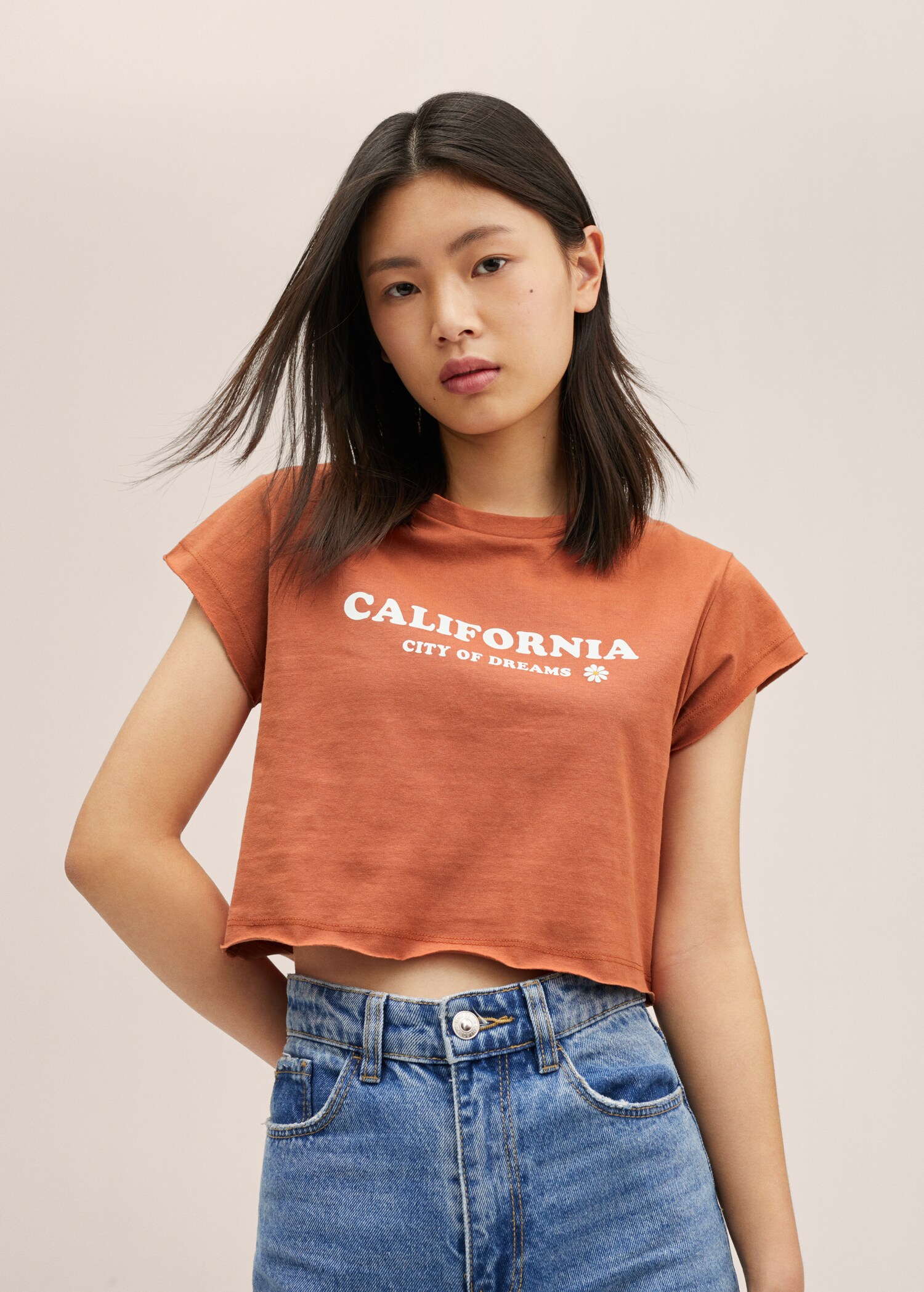 Message crop T-shirt - Medium plane
