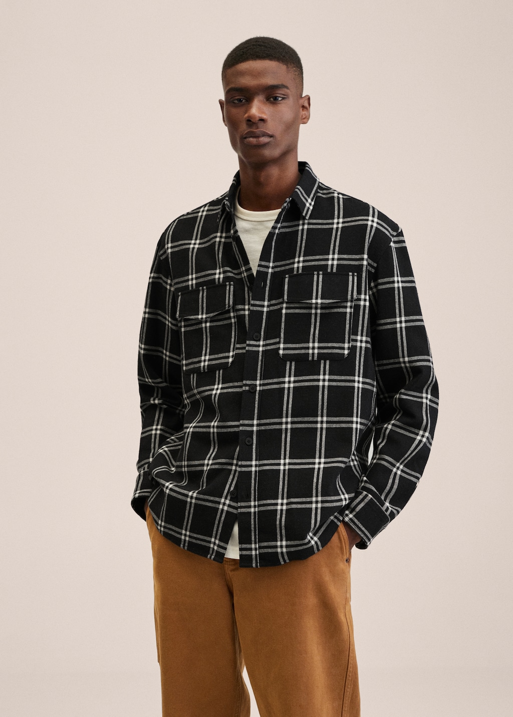 Black flannel shirt mens hotsell