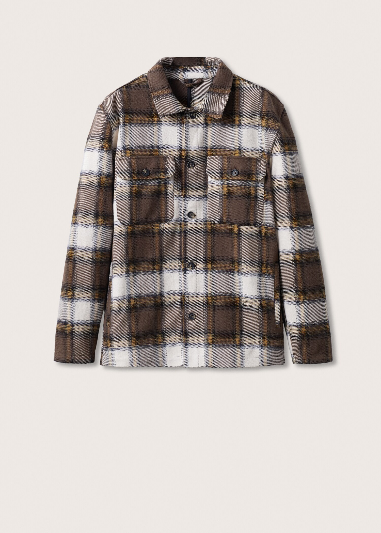 Recycled cotton check overshirt - Article without model