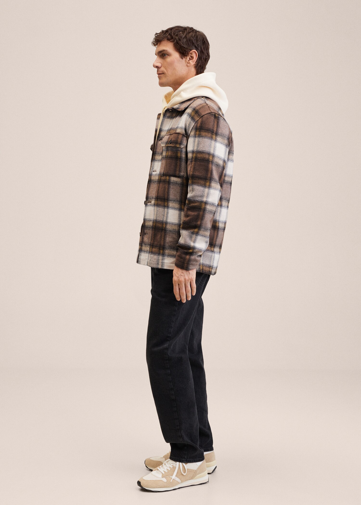 Recycled cotton check overshirt - Details of the article 2