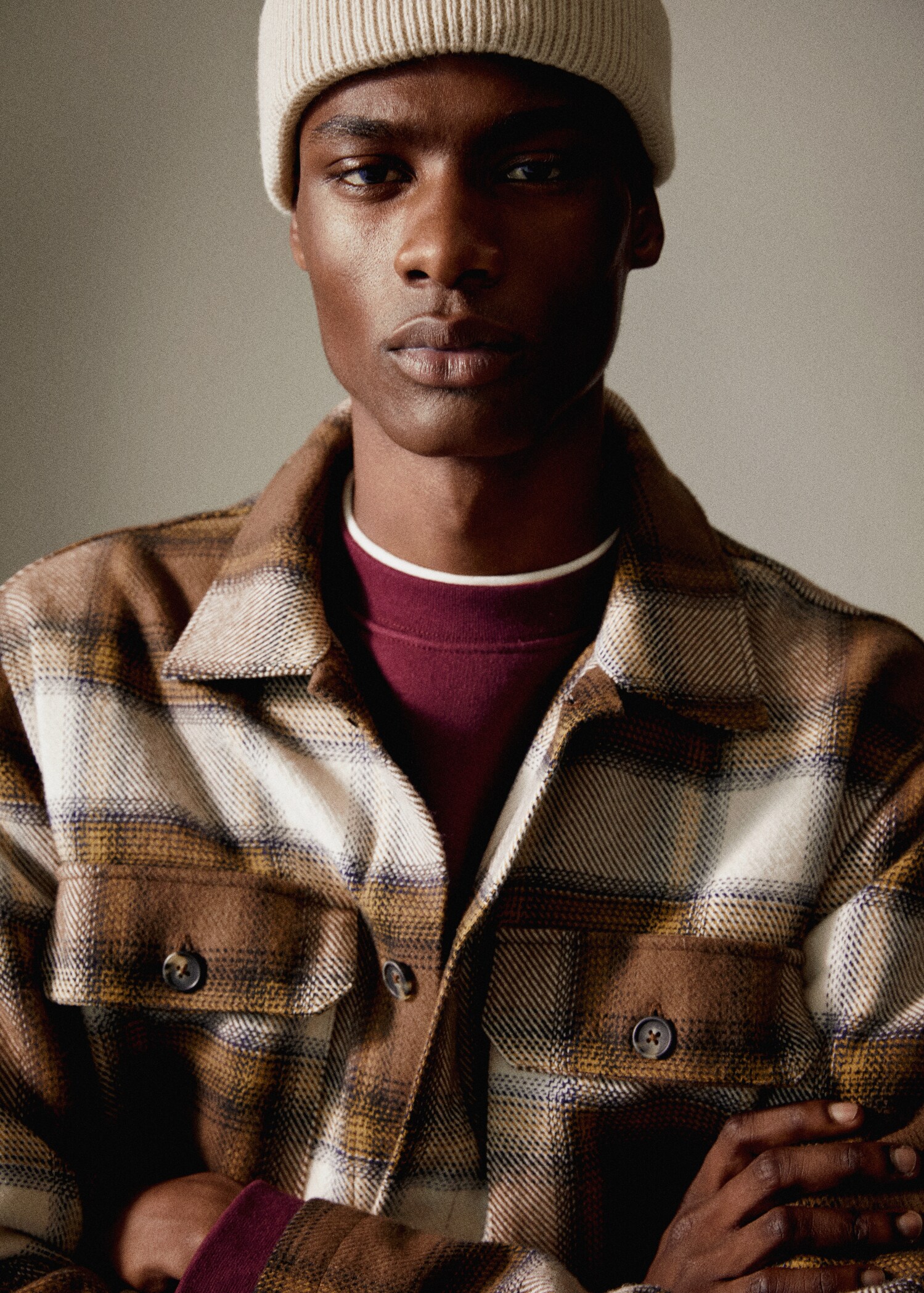 Recycled cotton check overshirt - Details of the article 5