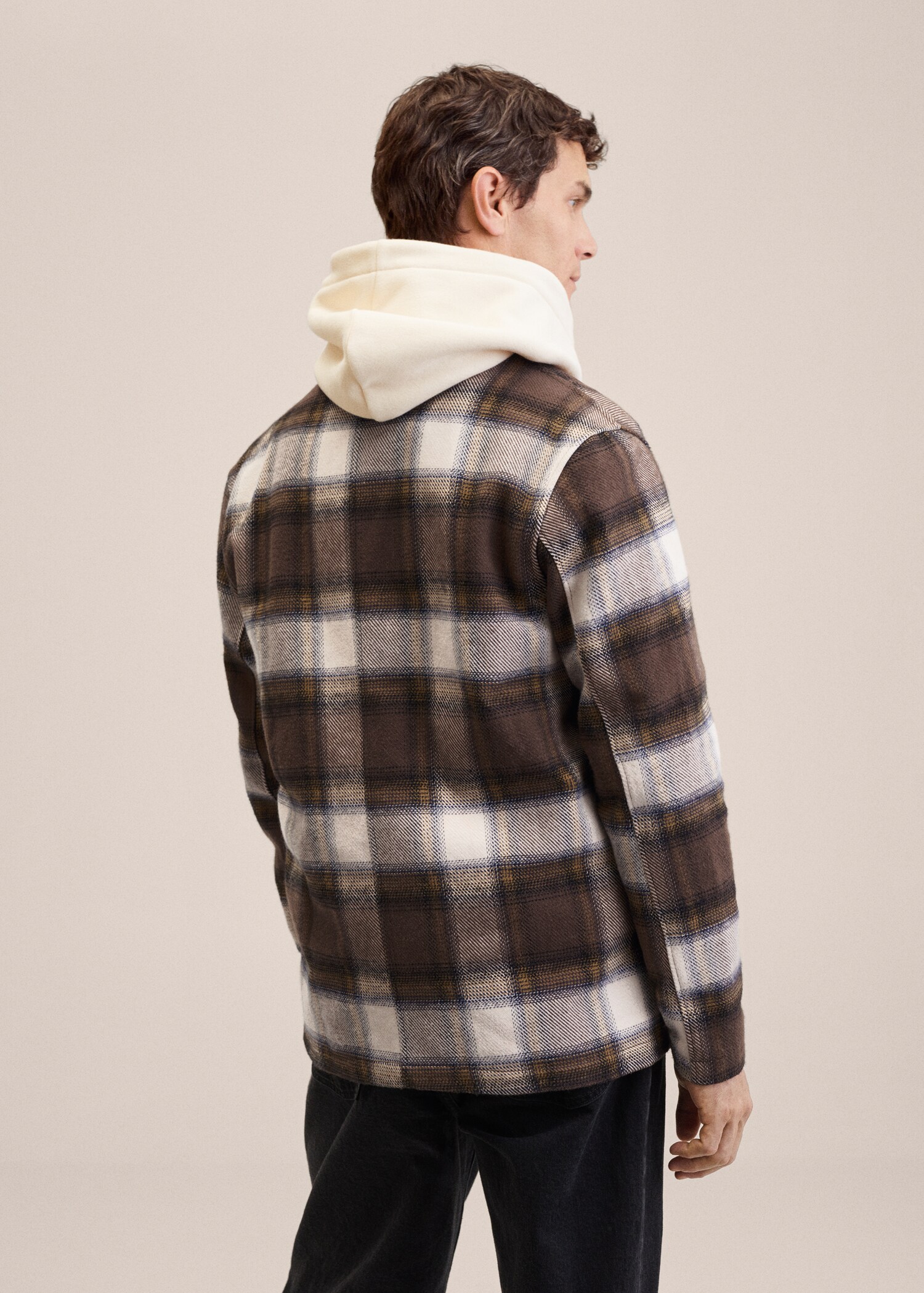 Recycled cotton check overshirt - Reverse of the article