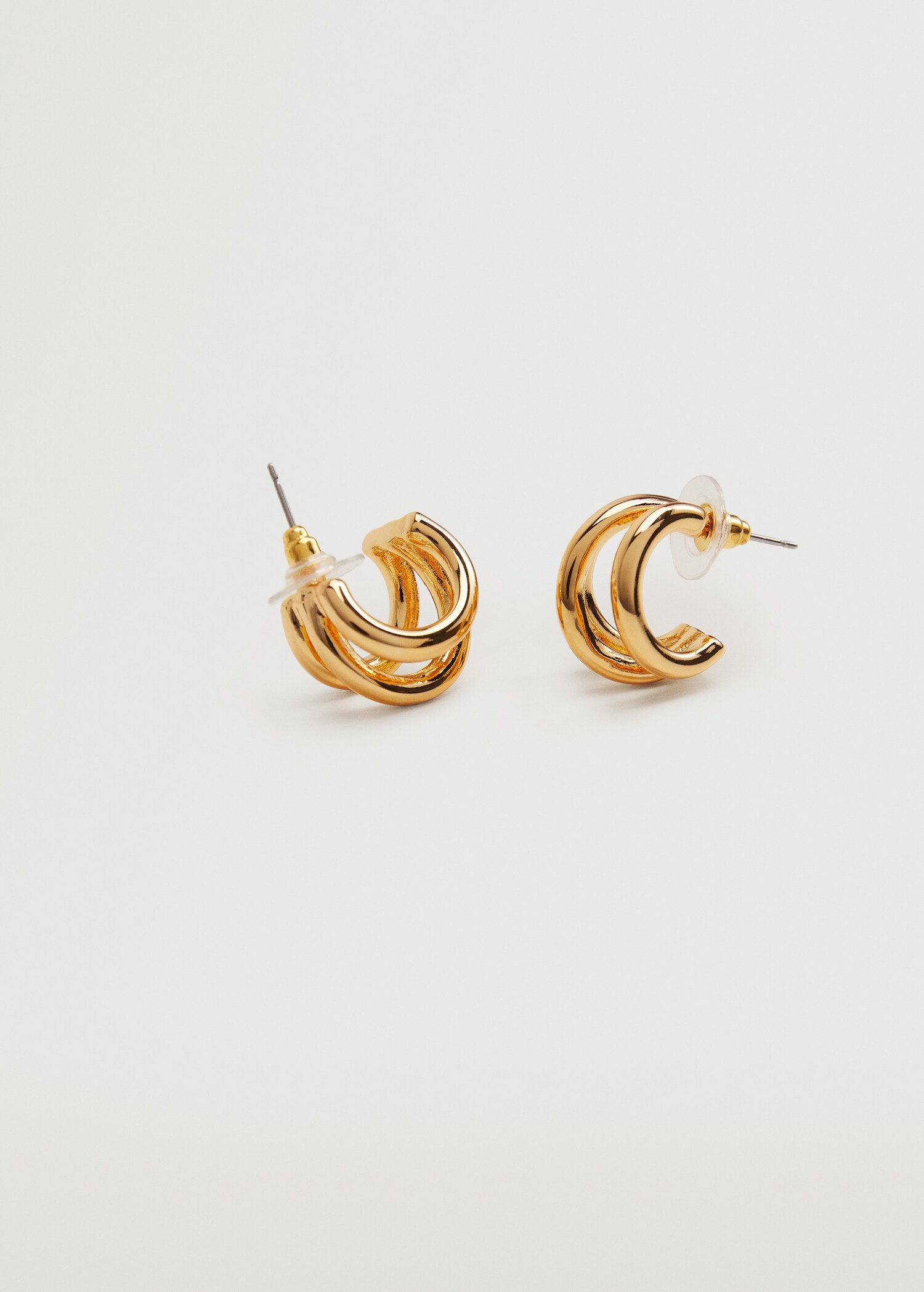 Metallic hoop earrings - Medium plane