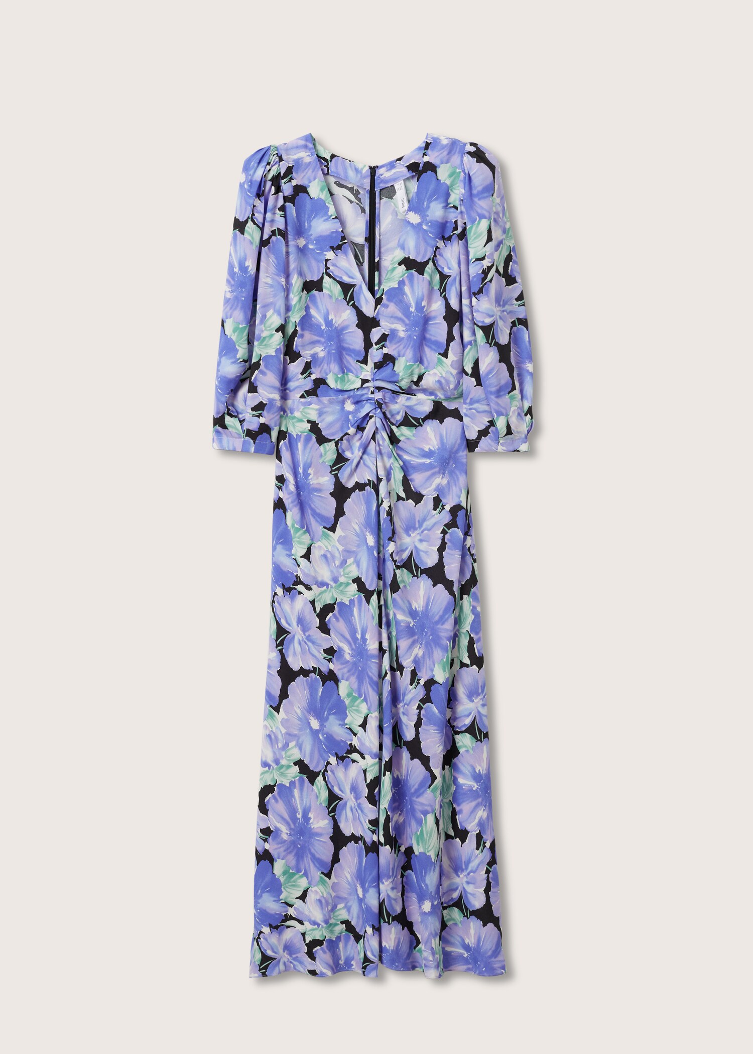 Printed dress with balloon sleeves  - Article without model