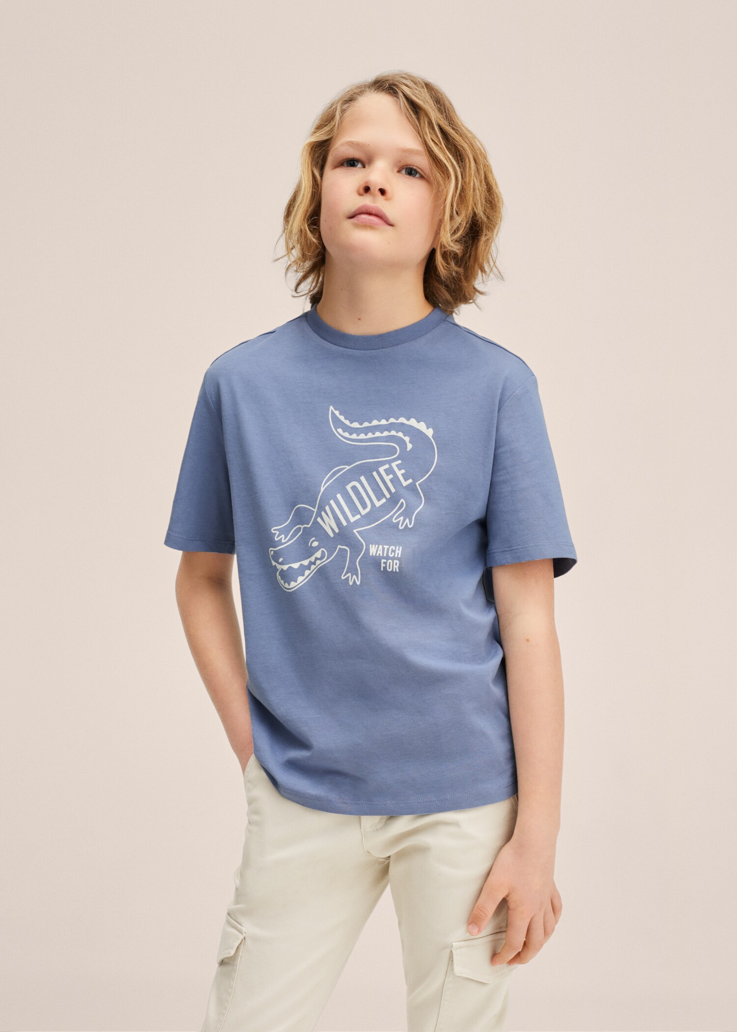 Printed cotton-blend T-shirt - Medium plane