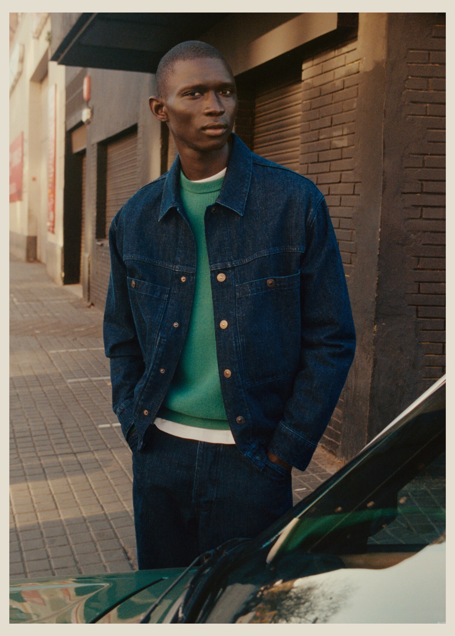 Marbled denim overshirt - Details of the article 5