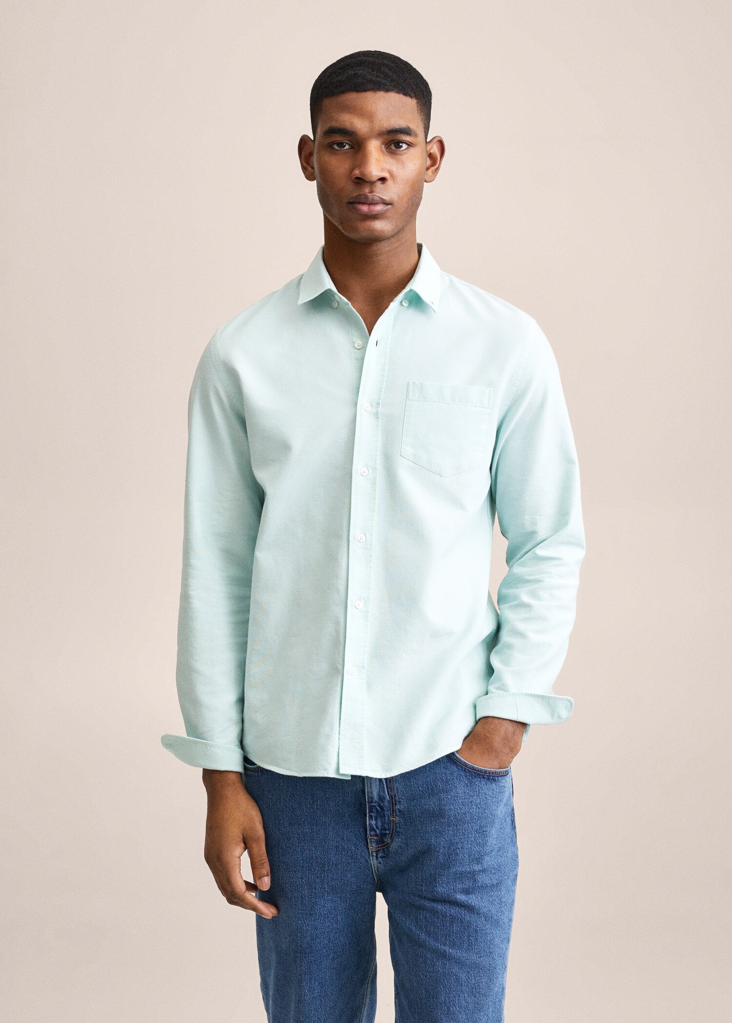 Camisa regular fit algodón - Plano medio