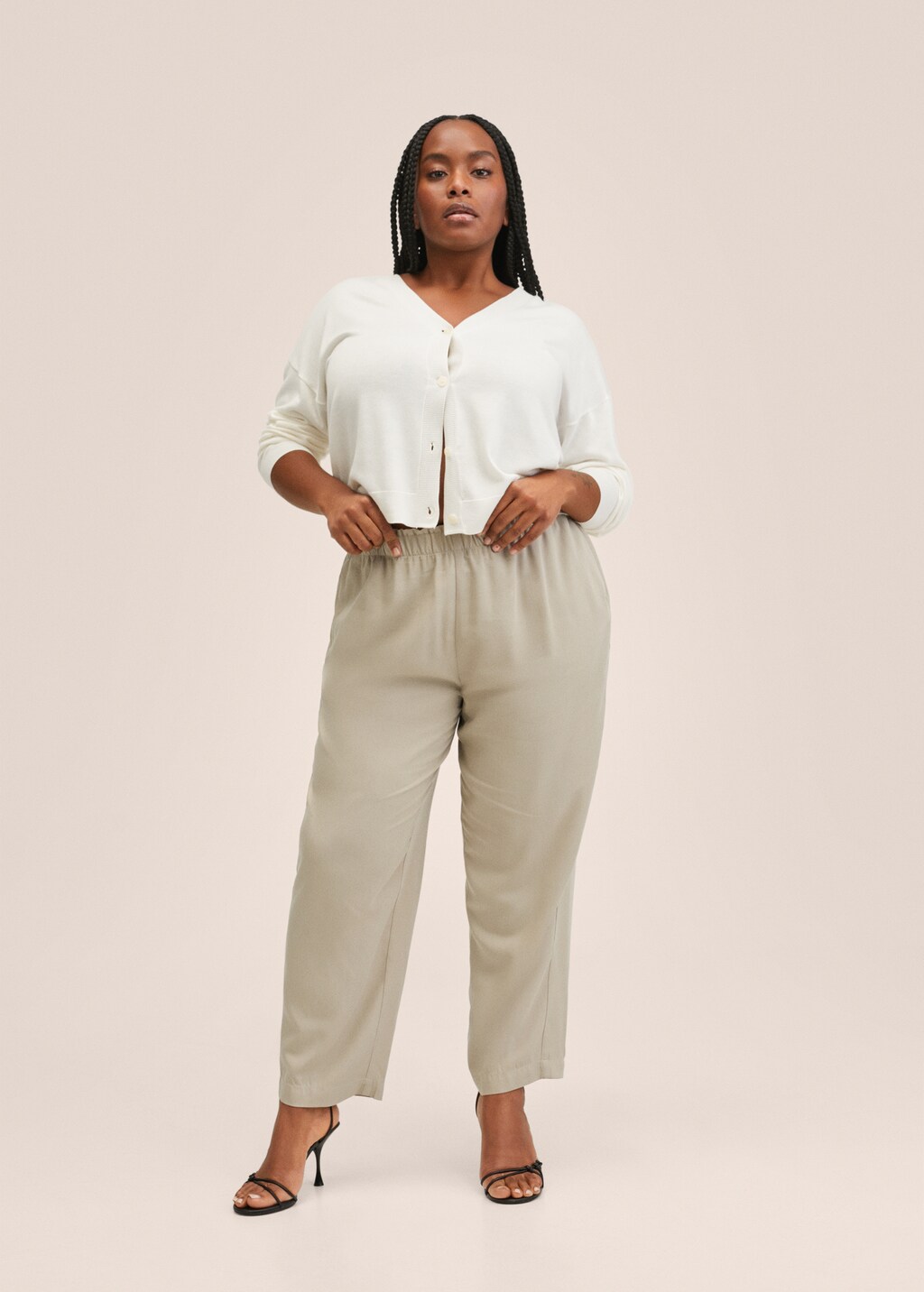 Elastic waist crop trousers Women MANGO OUTLET United Kingdom