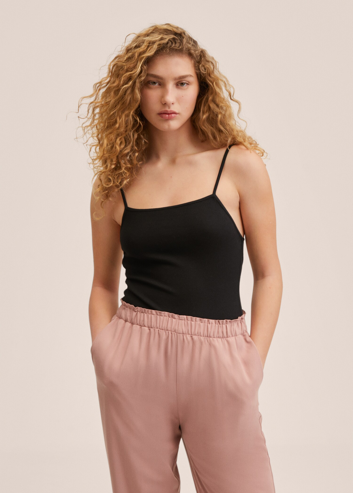 Pantalón crop cintura elástica - Detalle del artículo 1