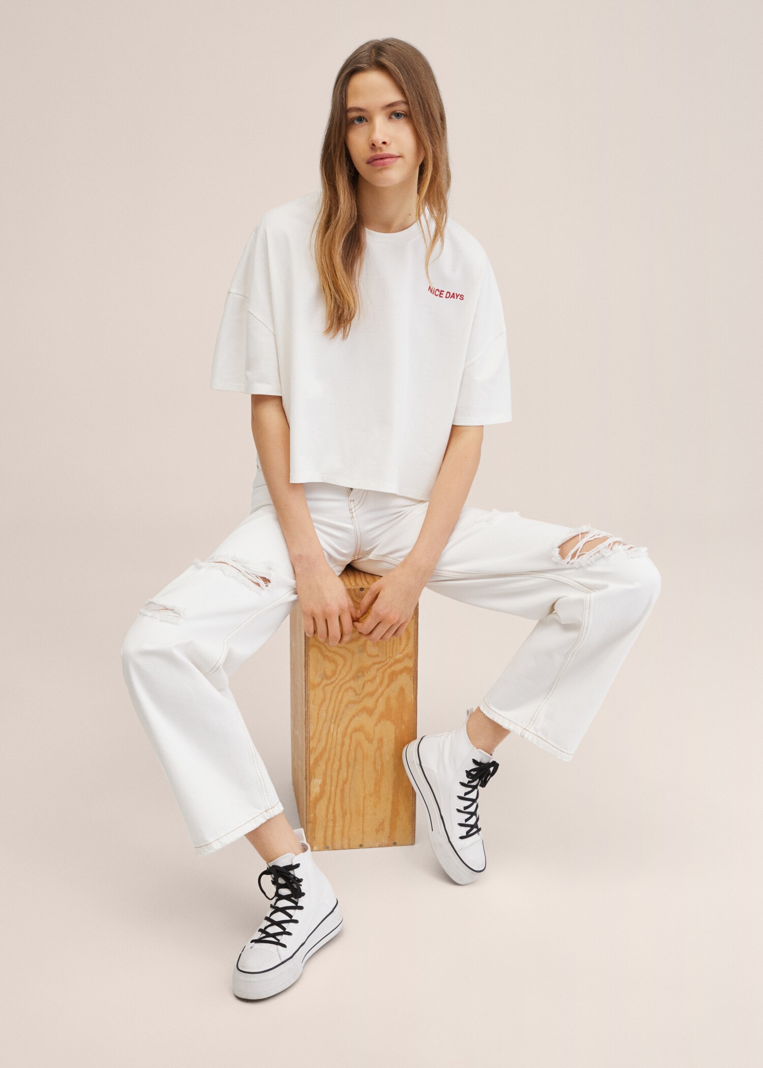Printed cotton-blend T-shirt - Details of the article 1