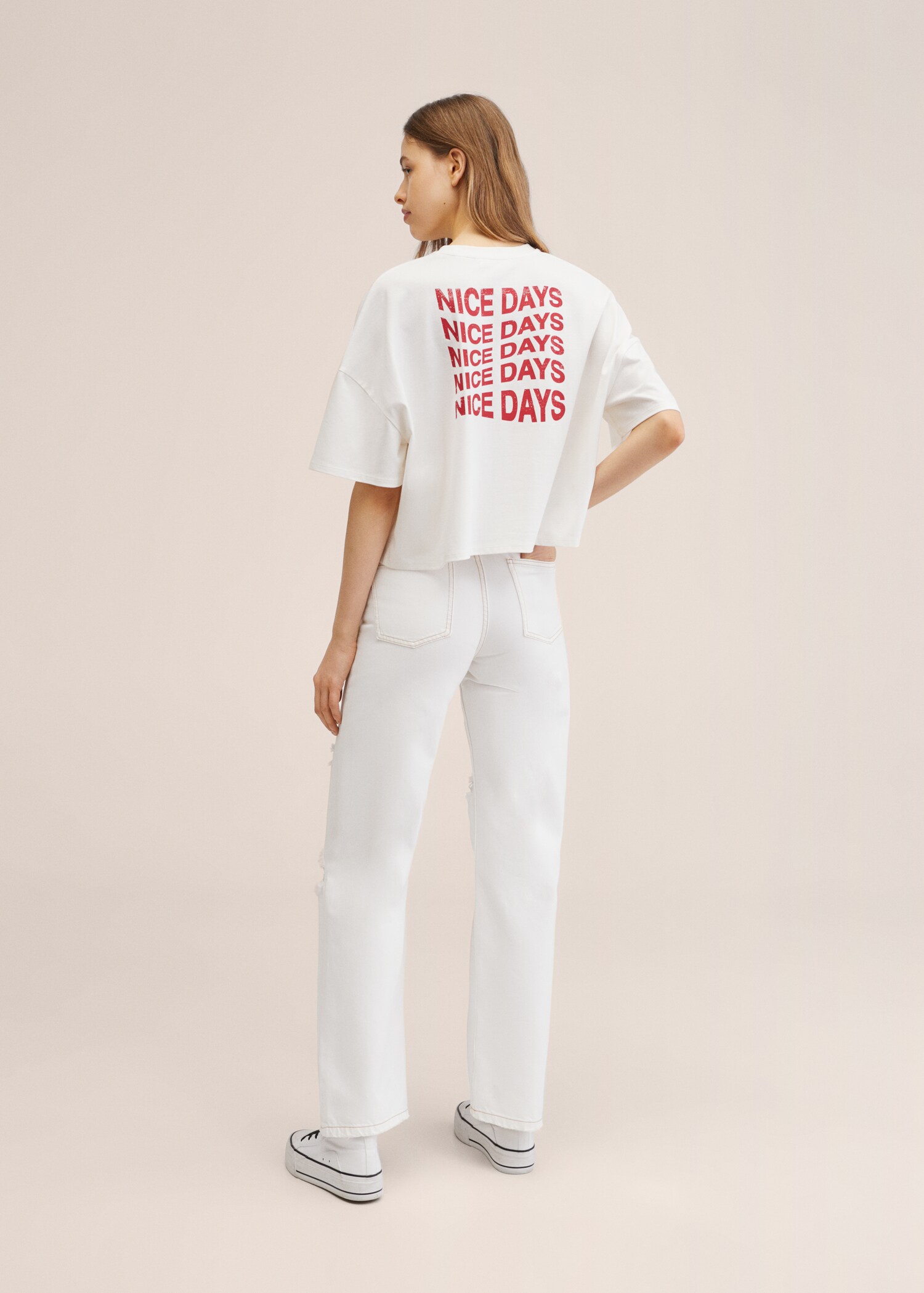 Printed cotton-blend T-shirt - Reverse of the article