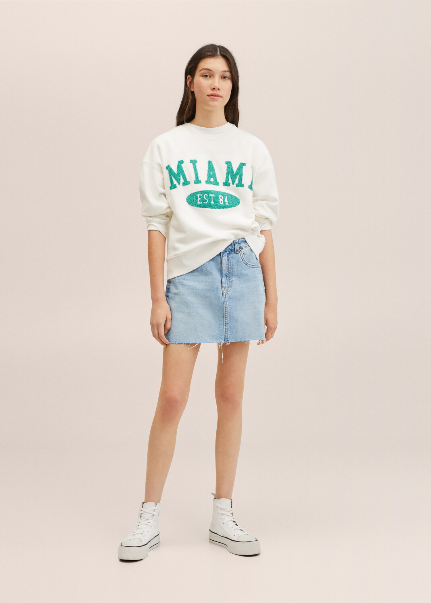 Textured message sweatshirt - Medium plane