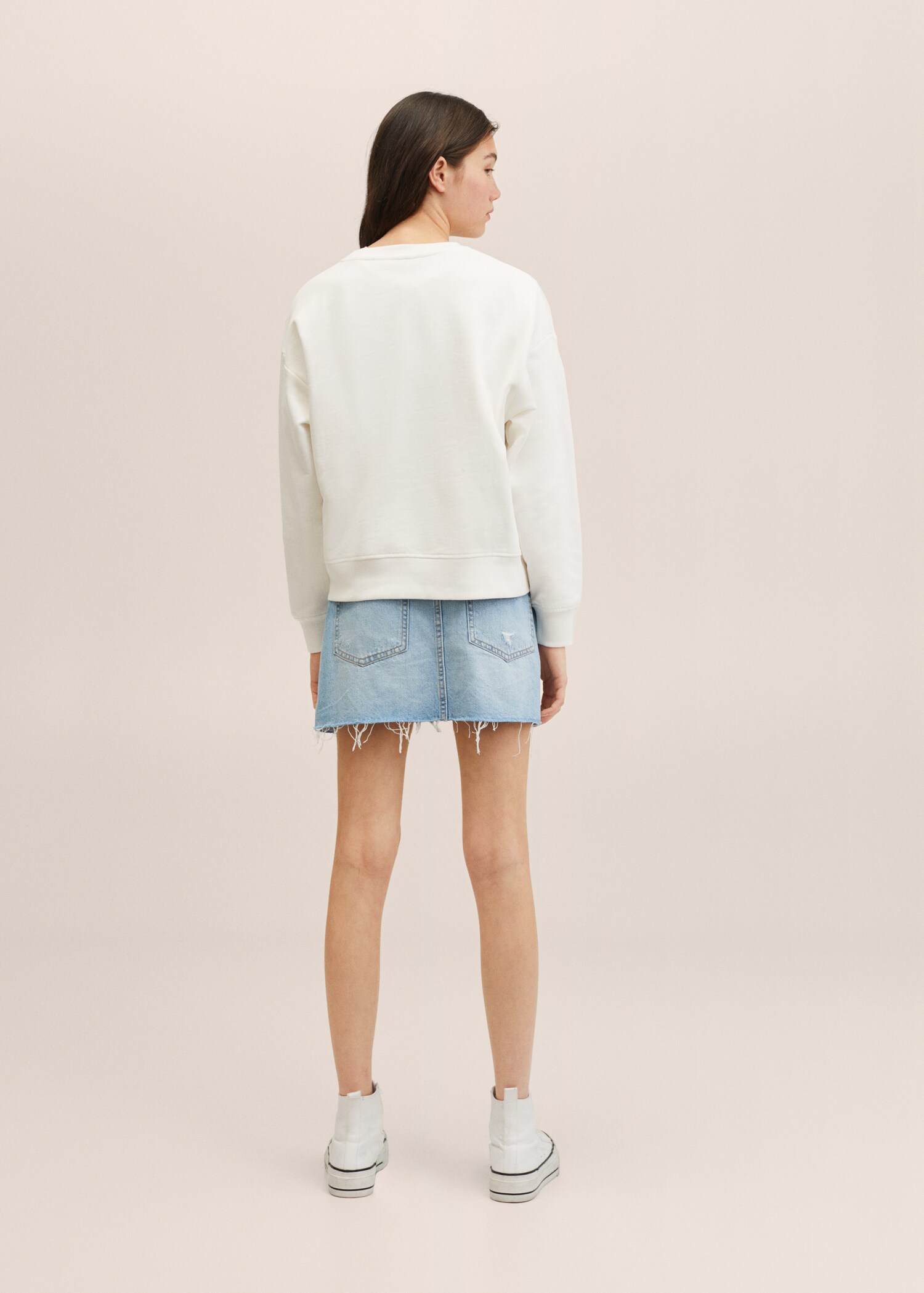 Textured message sweatshirt - Reverse of the article