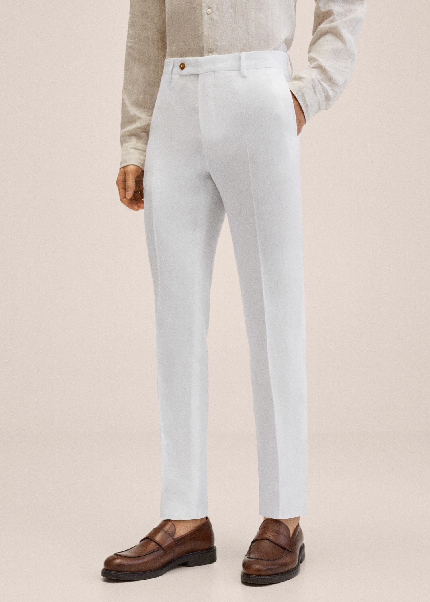 Pantalon de costume lin - Plan moyen