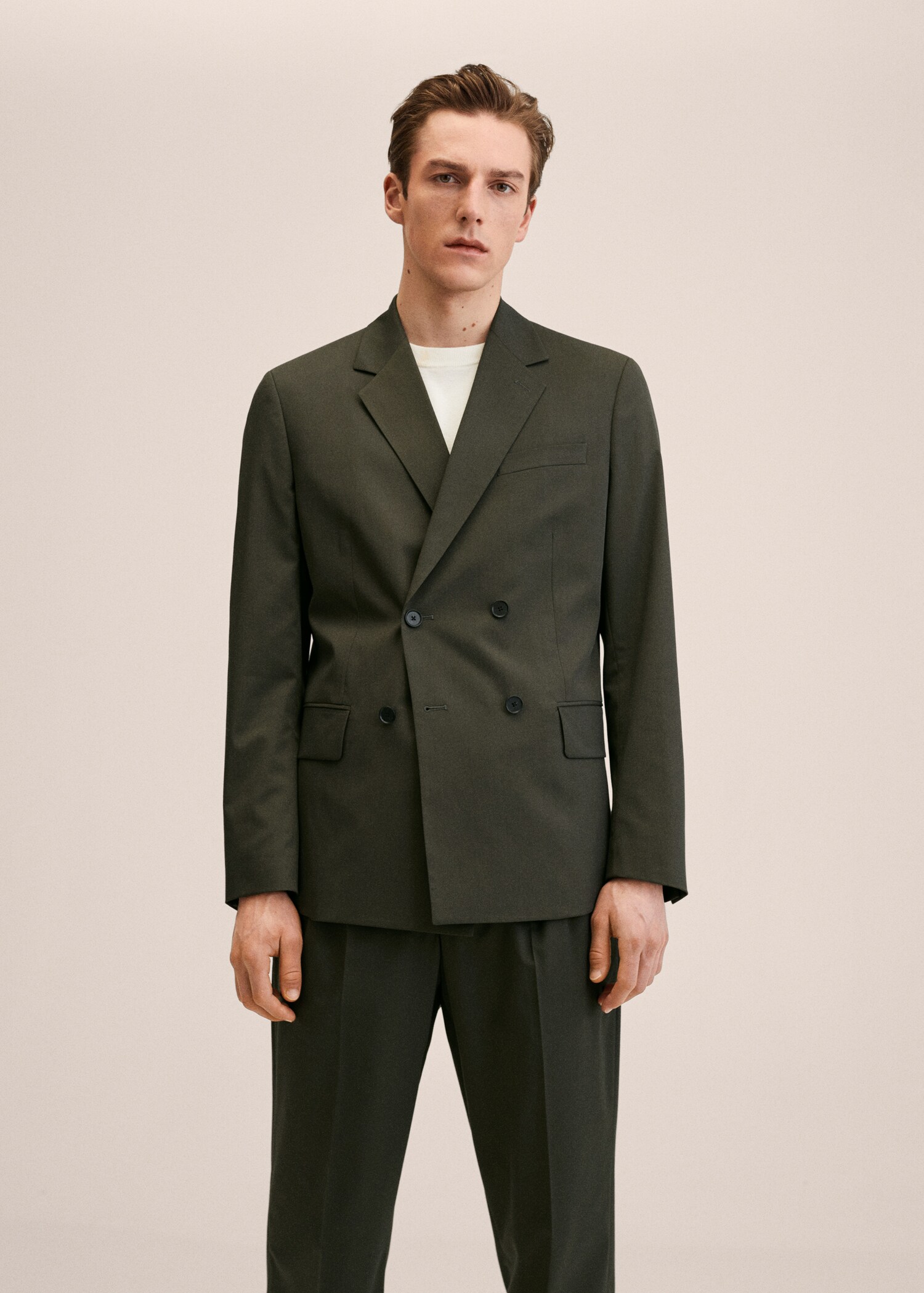Americana traje regular fit cruzada - Plano medio