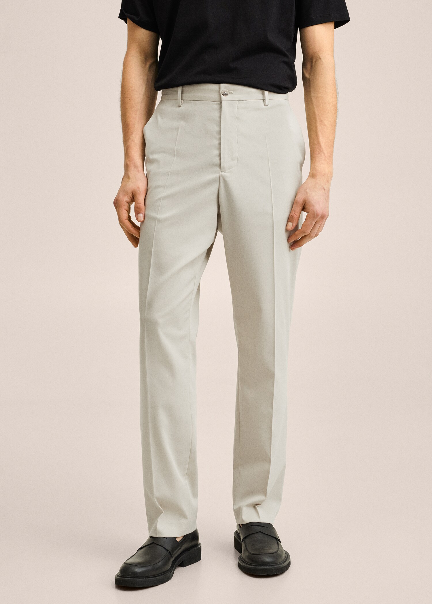 Regular fit suit trousers - Medium plane