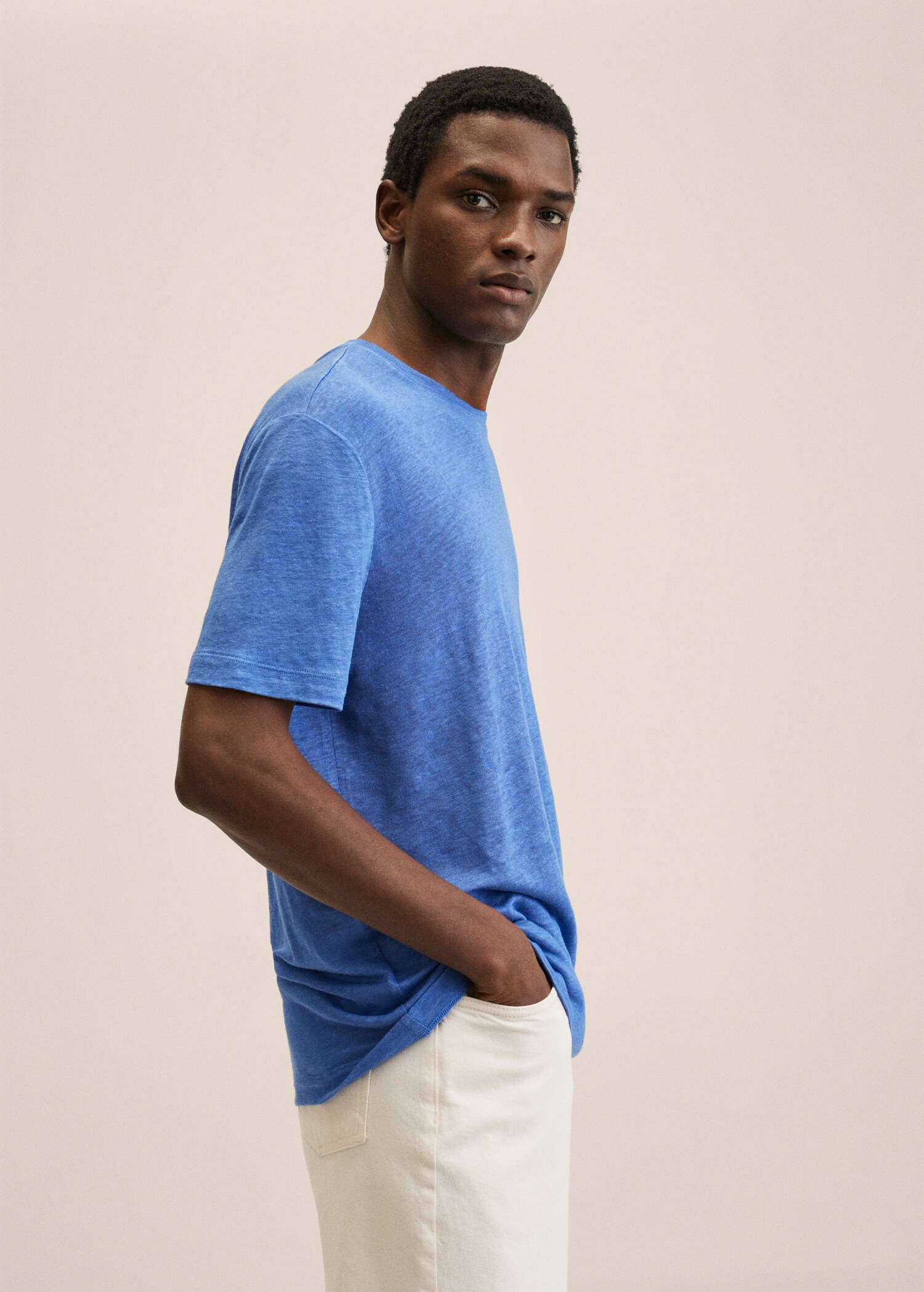 100% linen t-shirt - Details of the article 2