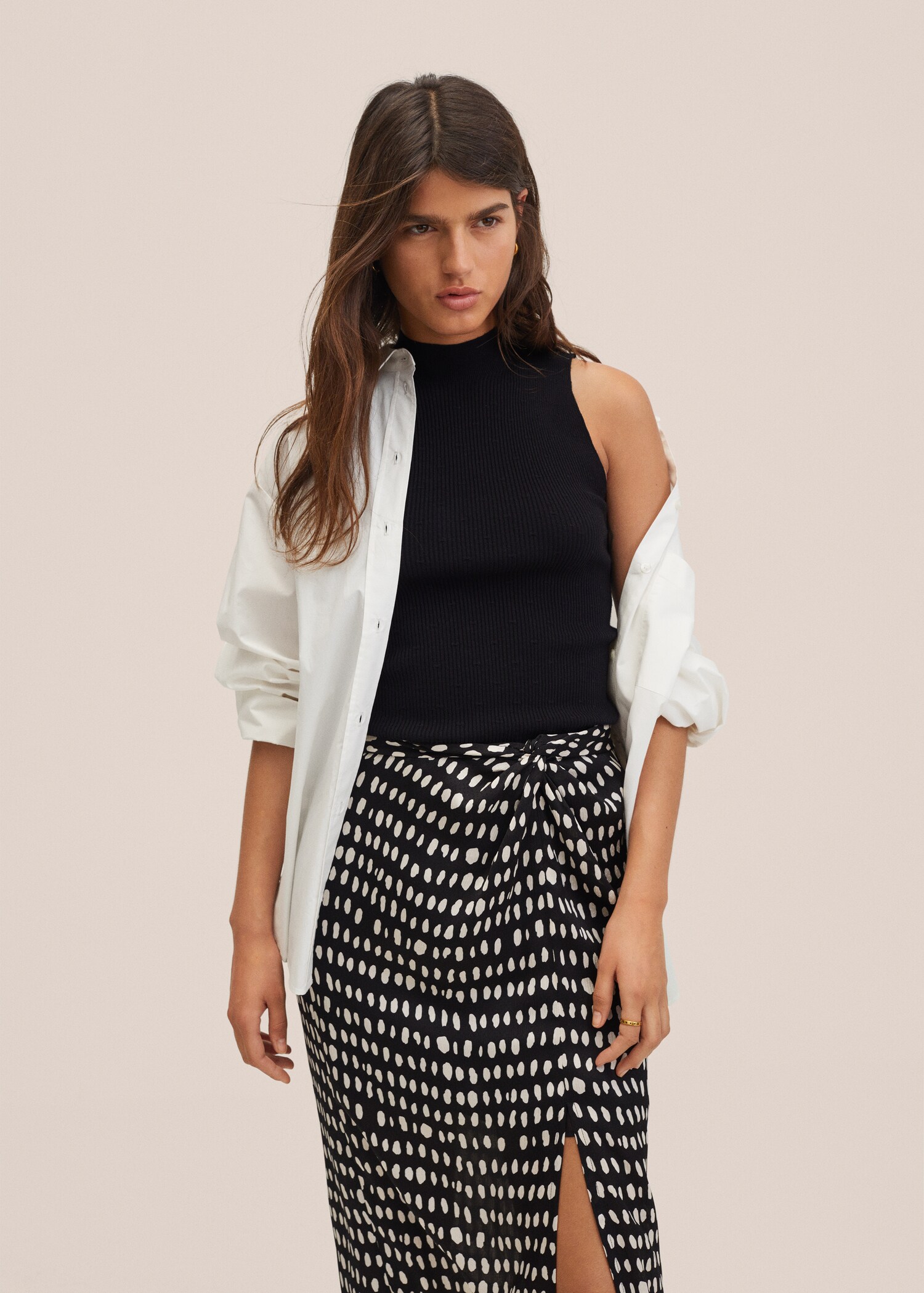 Knot printed skirt - Details of the article 2
