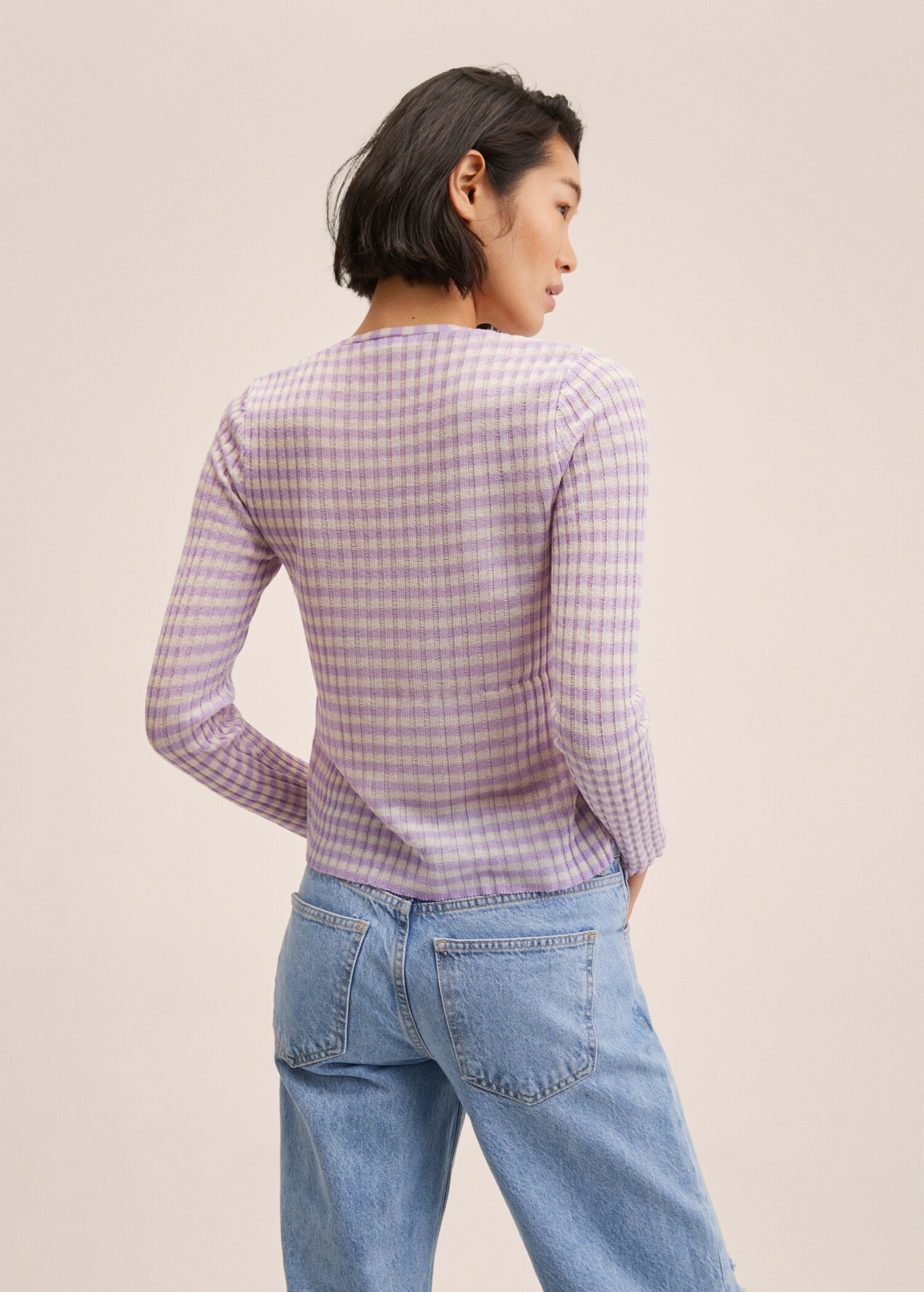 Knitted cropped cardigan - Reverse of the article
