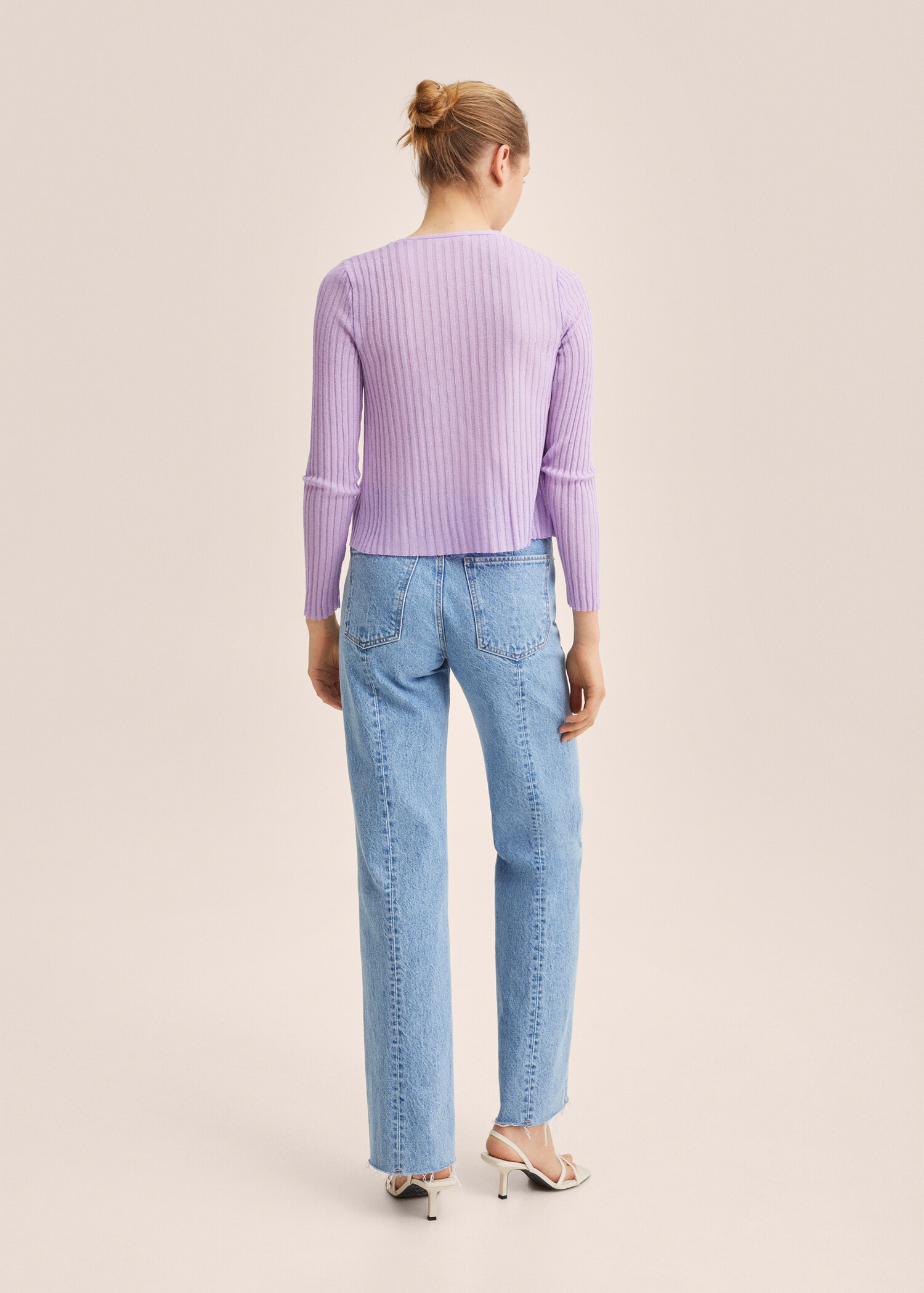 Knitted cropped cardigan - Reverse of the article