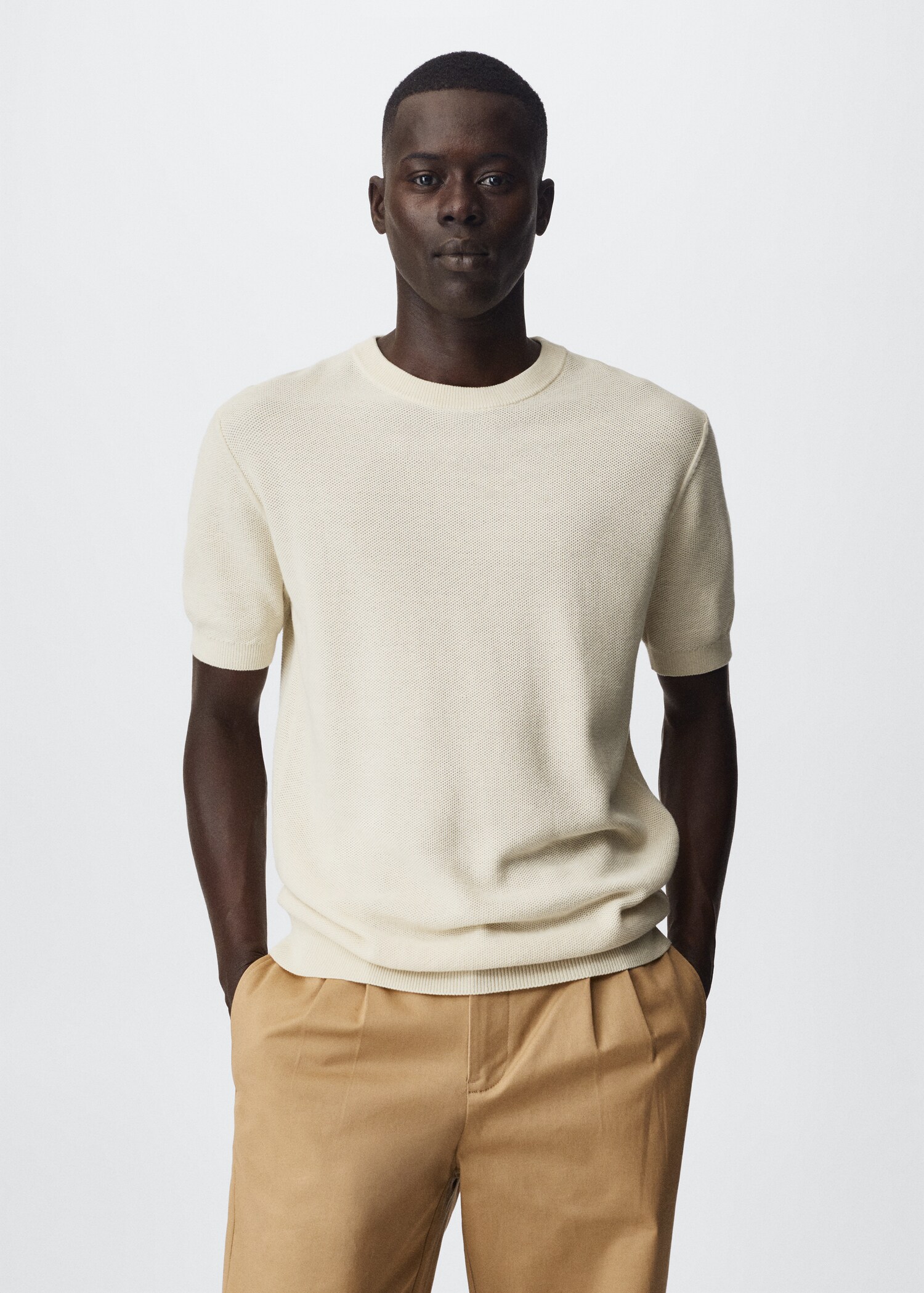 Knit cotton T-shirt - Medium plane
