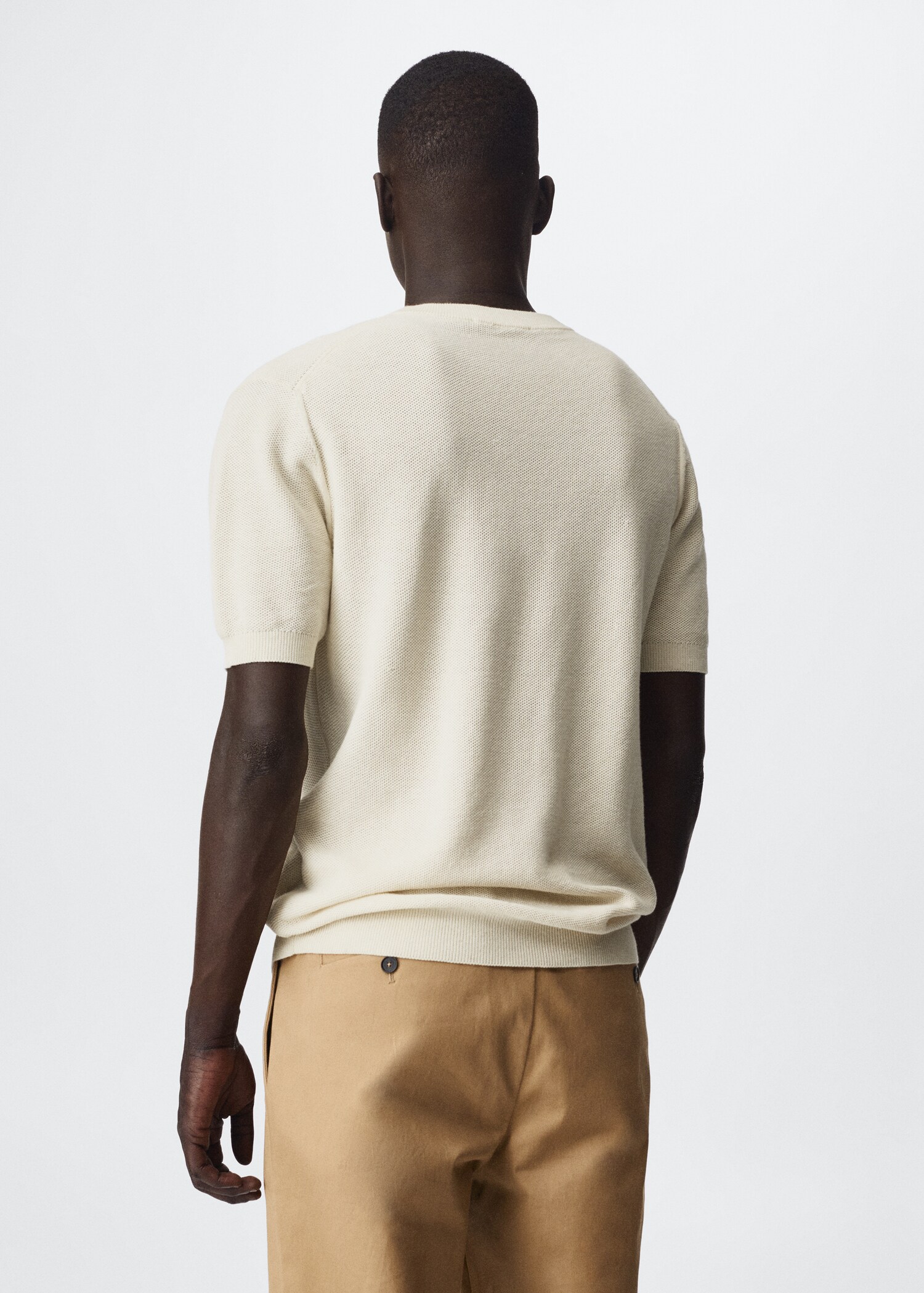 Knit cotton T-shirt - Reverse of the article