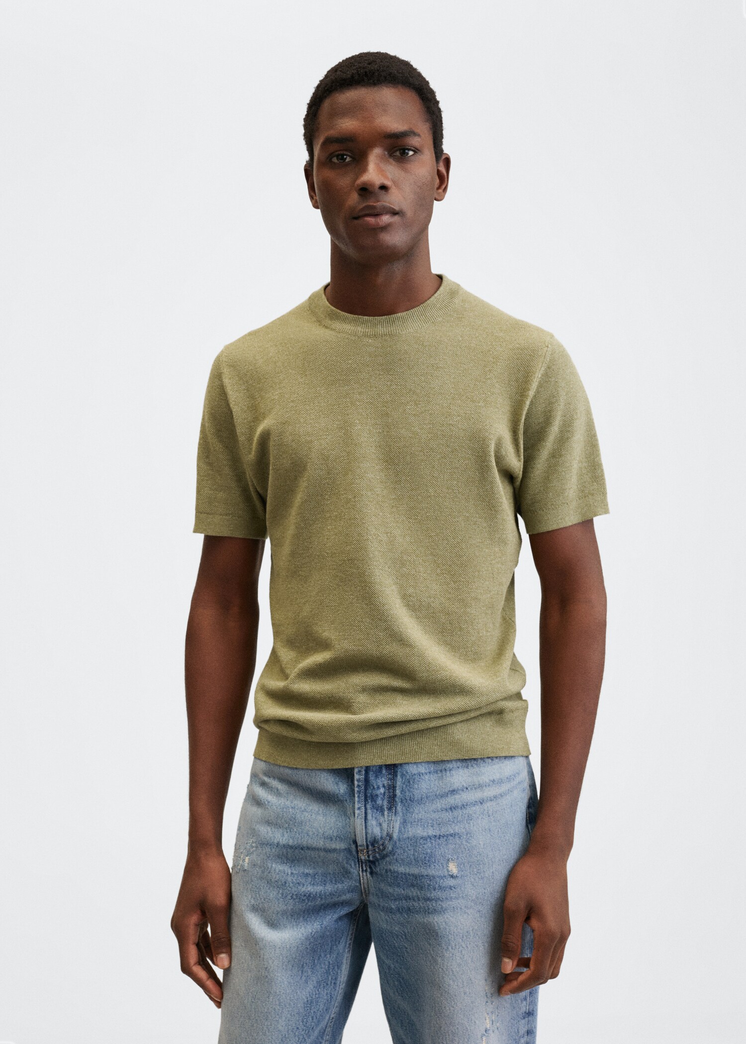 Knit cotton T-shirt - Medium plane