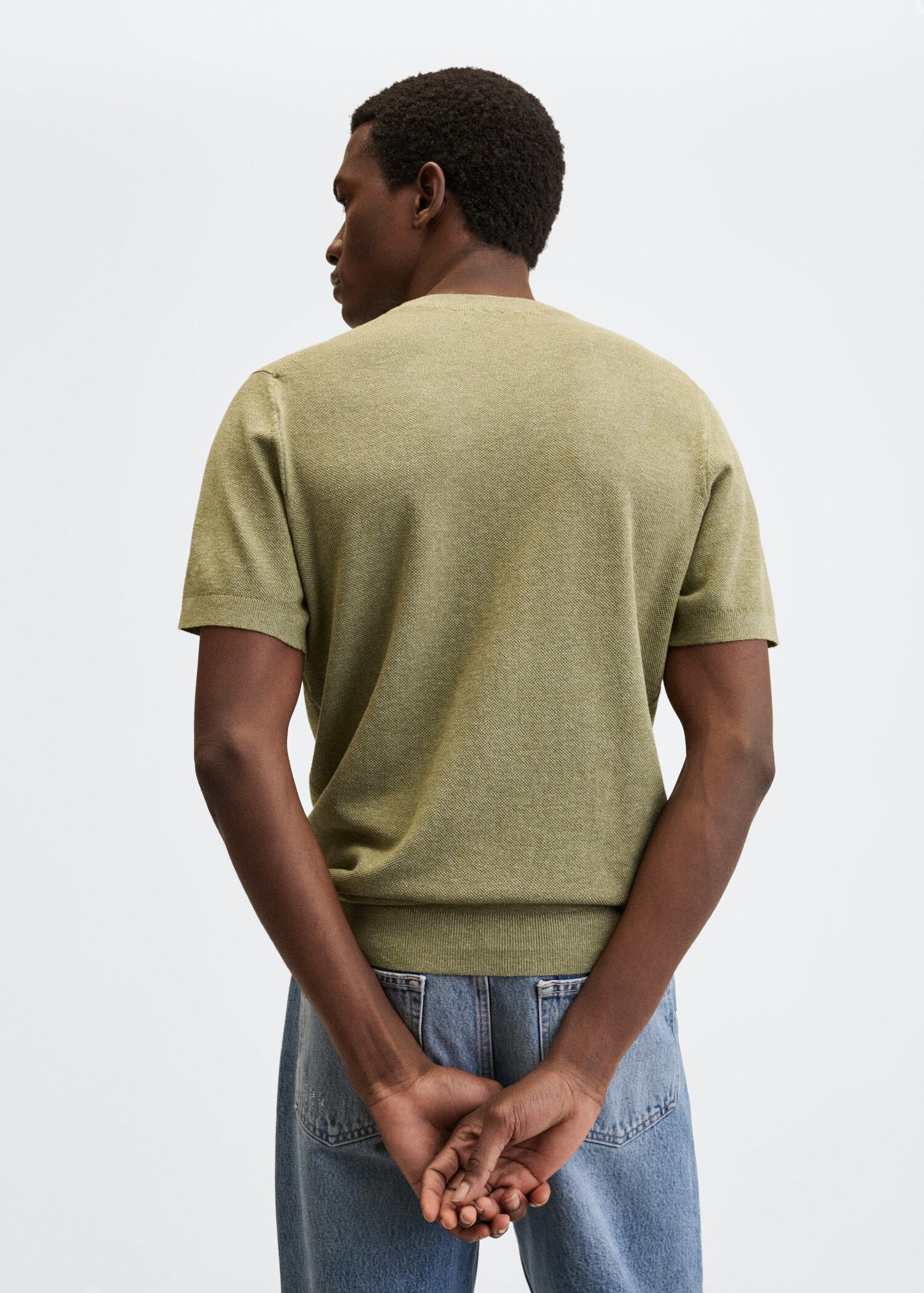 Knit cotton T-shirt - Reverse of the article