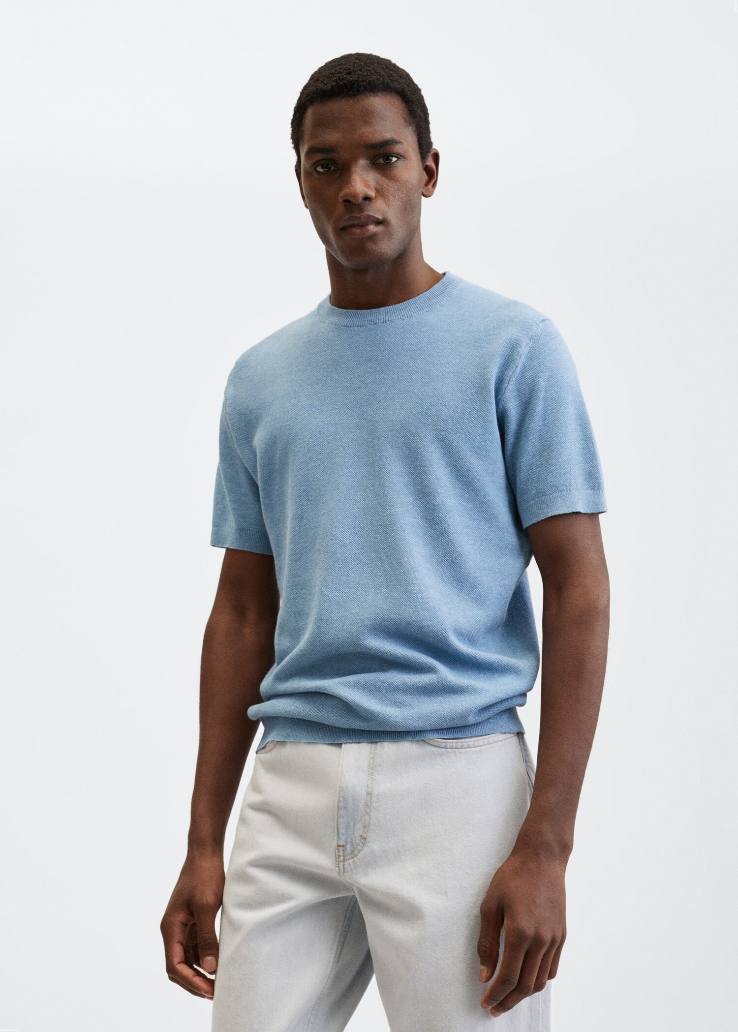 Knit cotton T-shirt - Medium plane
