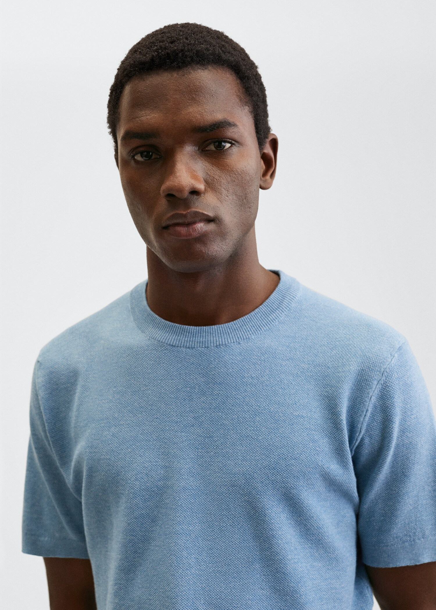 Knit cotton T-shirt - Details of the article 1