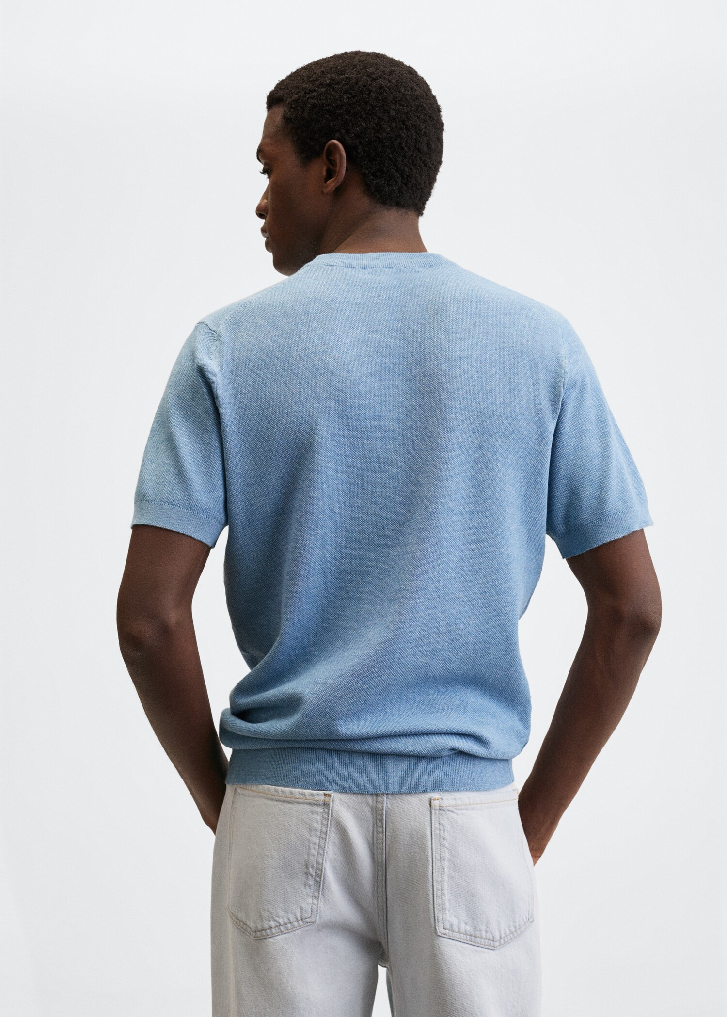Knit cotton T-shirt - Reverse of the article