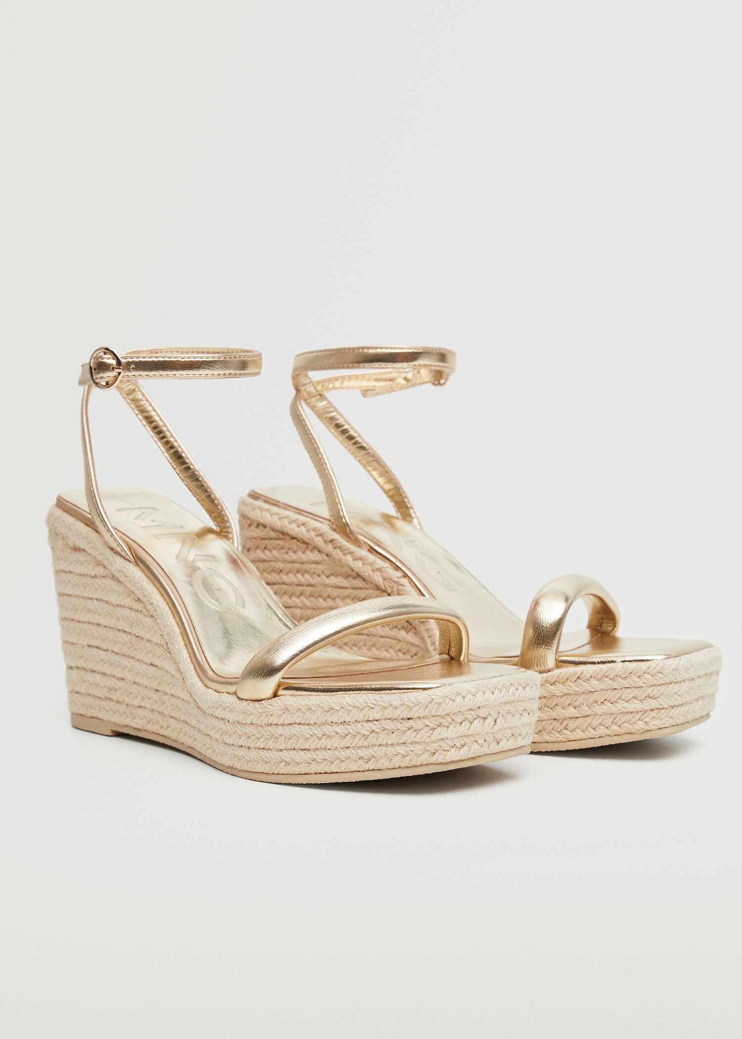 Wedge strips sandals - Medium plane