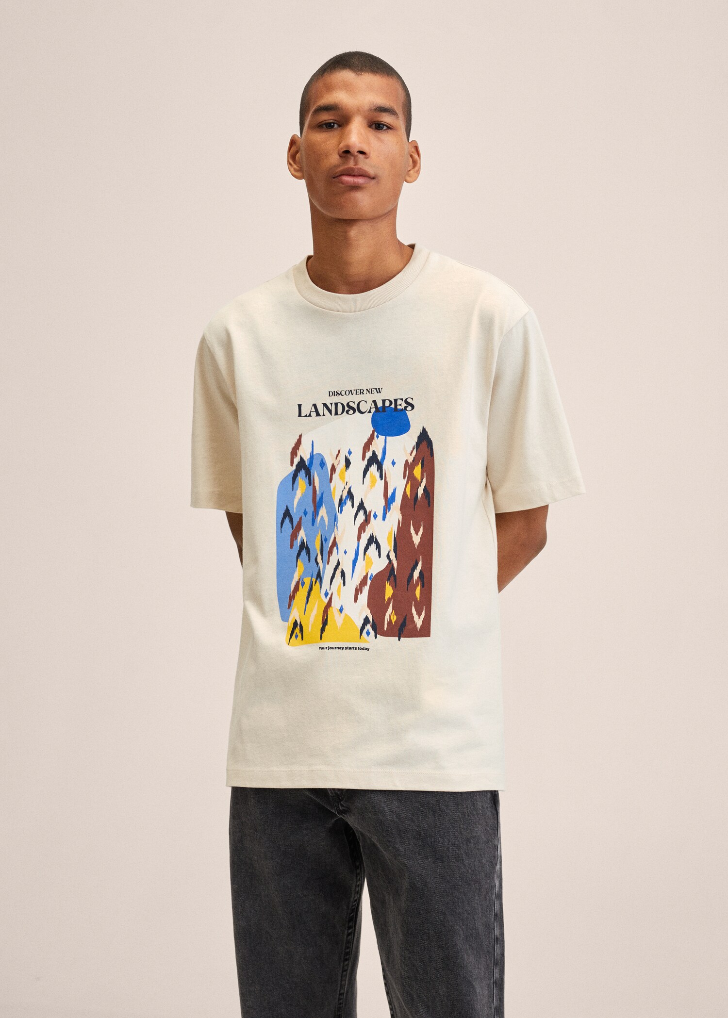 Camiseta estampada algodón - Plano medio