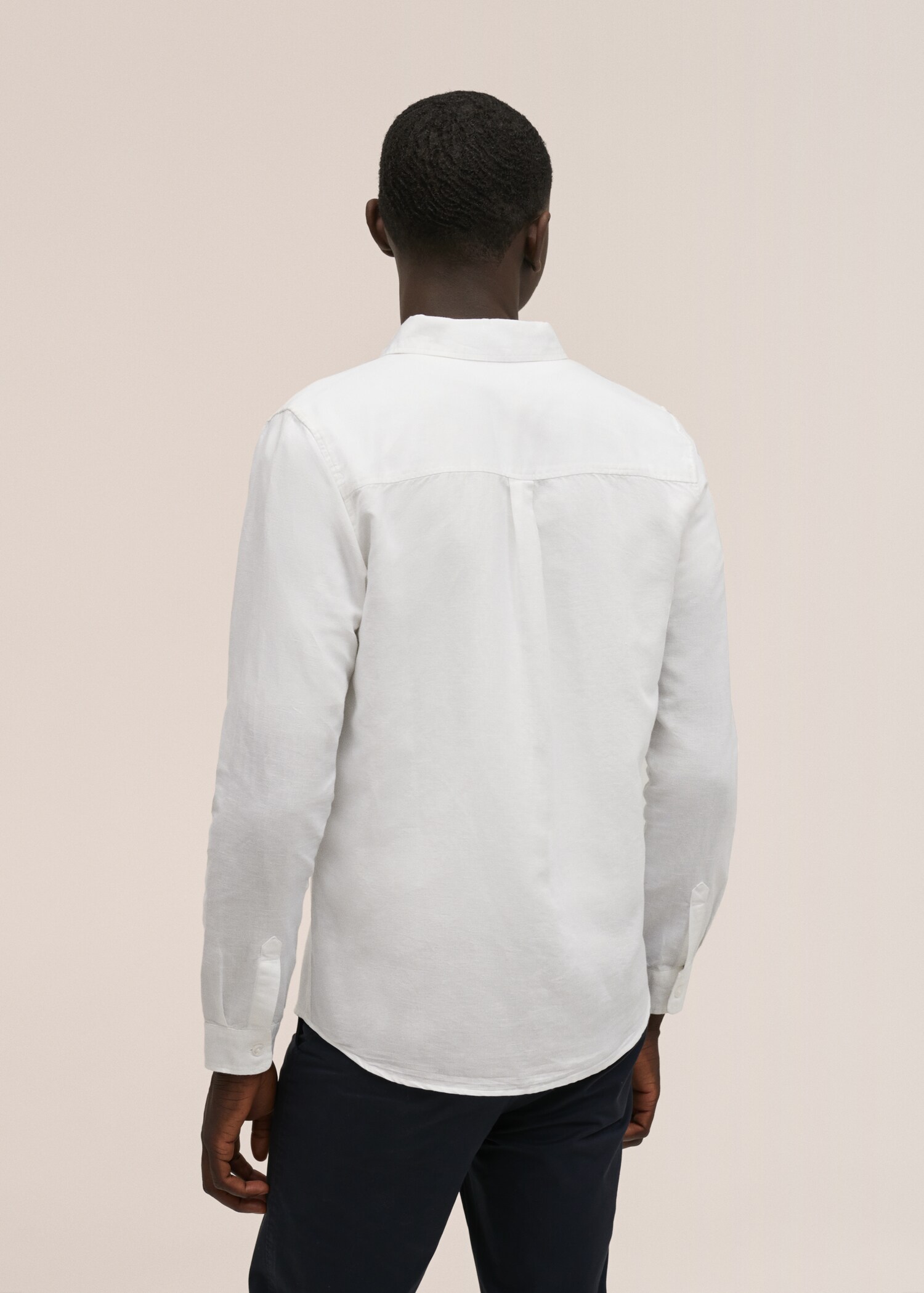Regular-fit cotton linen-blend shirt - Reverse of the article