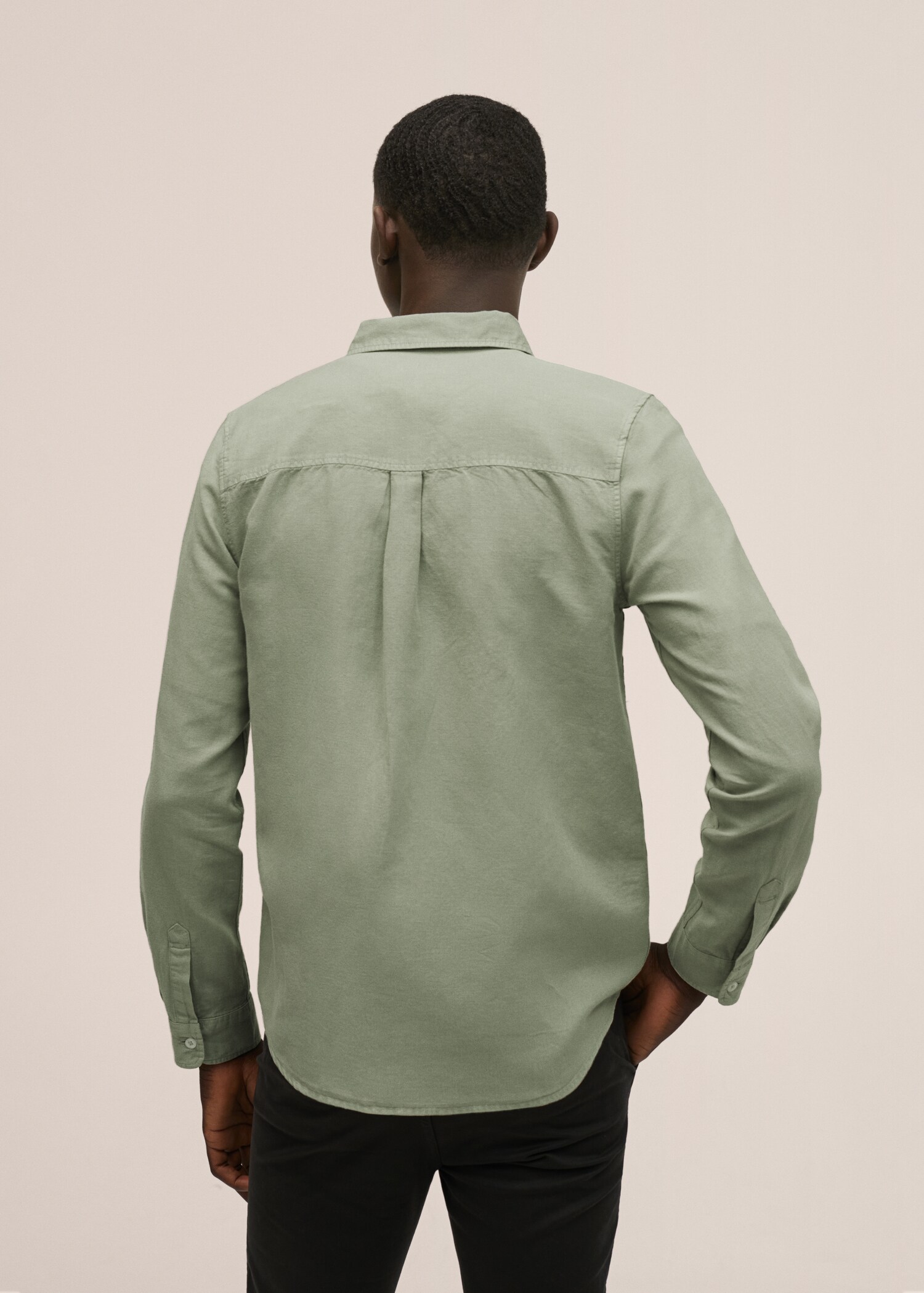 Regular-fit cotton linen-blend shirt - Reverse of the article
