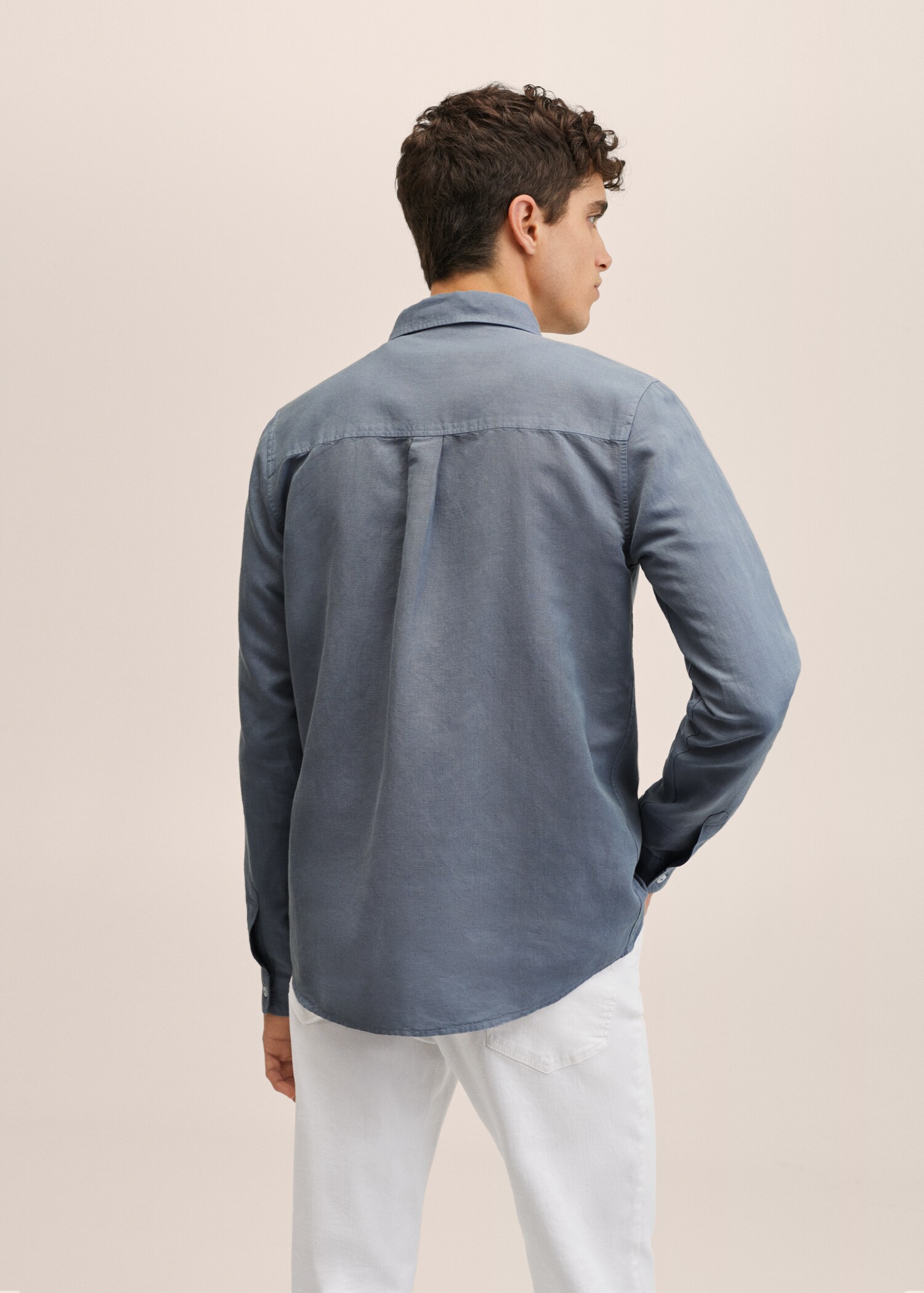 Regular-fit cotton linen-blend shirt - Reverse of the article
