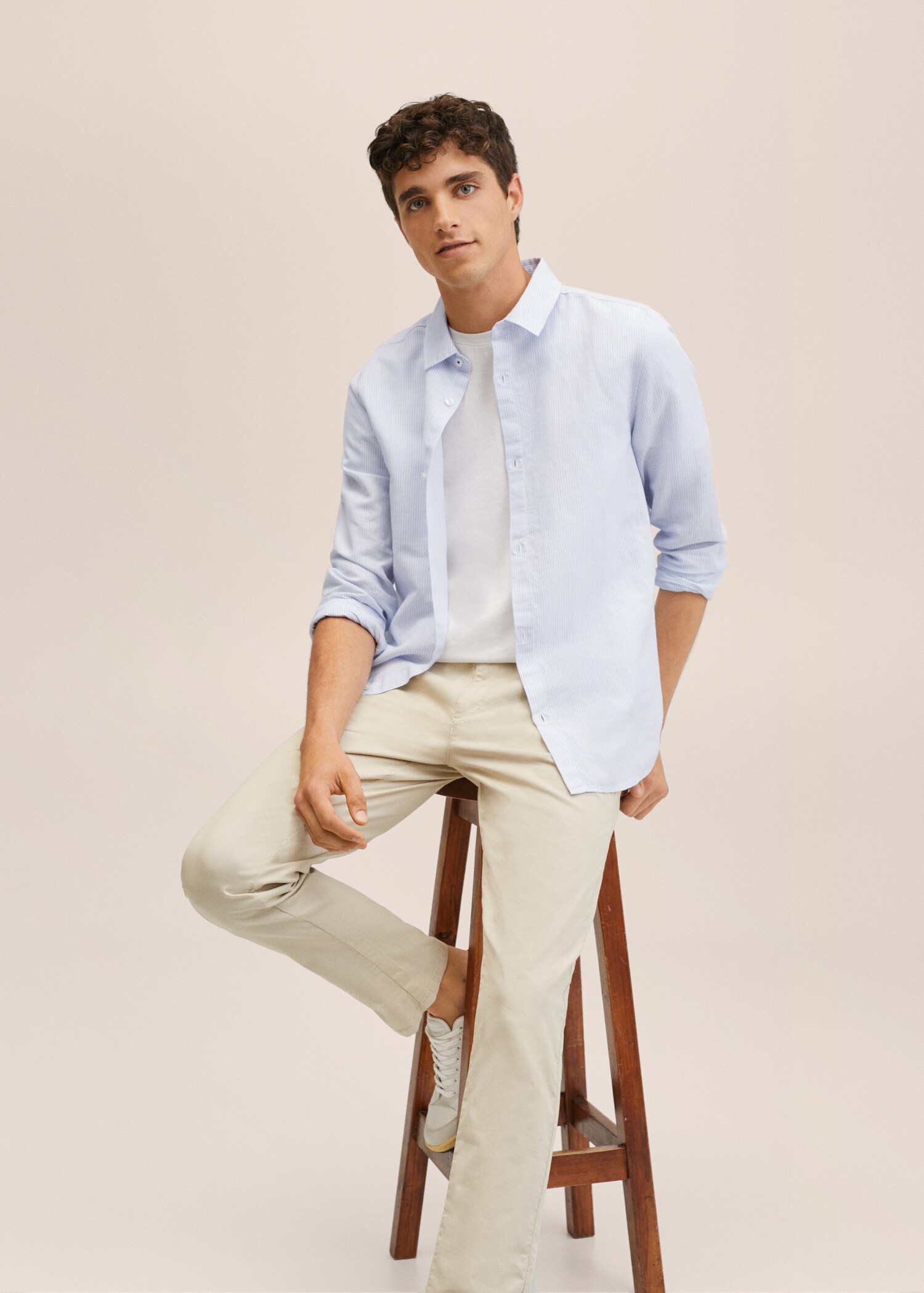 Striped cotton linen shirt - Medium plane