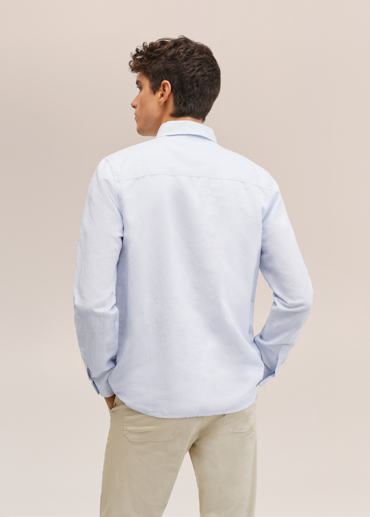 Striped cotton linen shirt - Reverse of the article