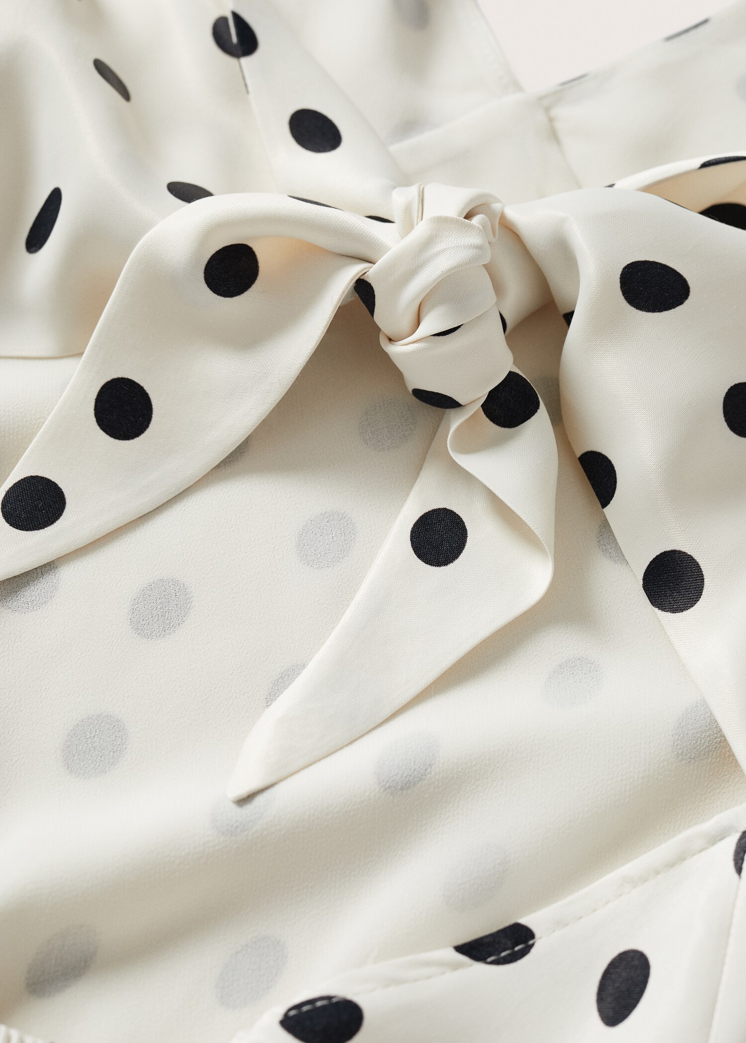 Polka-dot satin-finish dress - Details of the article 8