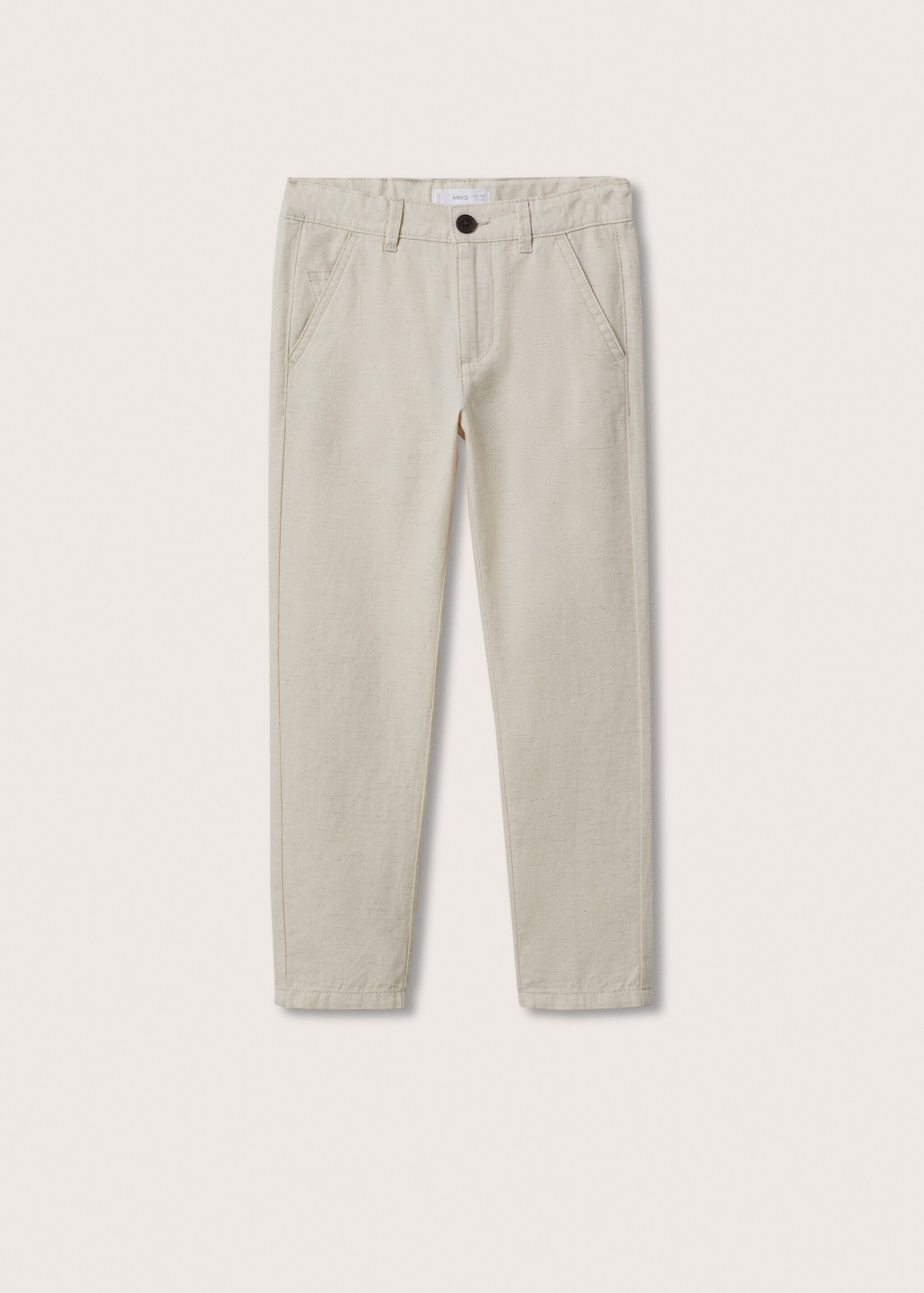 Slim-fit cotton linen trousers - Article without model