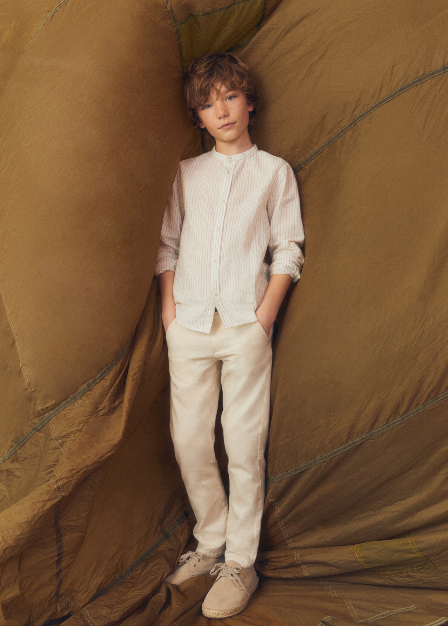 Pantalón slim fit algodón lino - Detalle del artículo 4