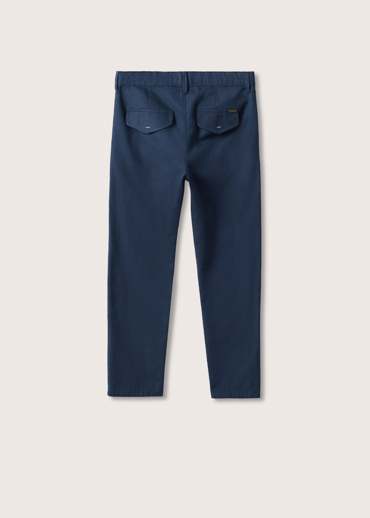 Spodnie slim fit z mieszanki bawełny i lnu - Tylna strona artykułu