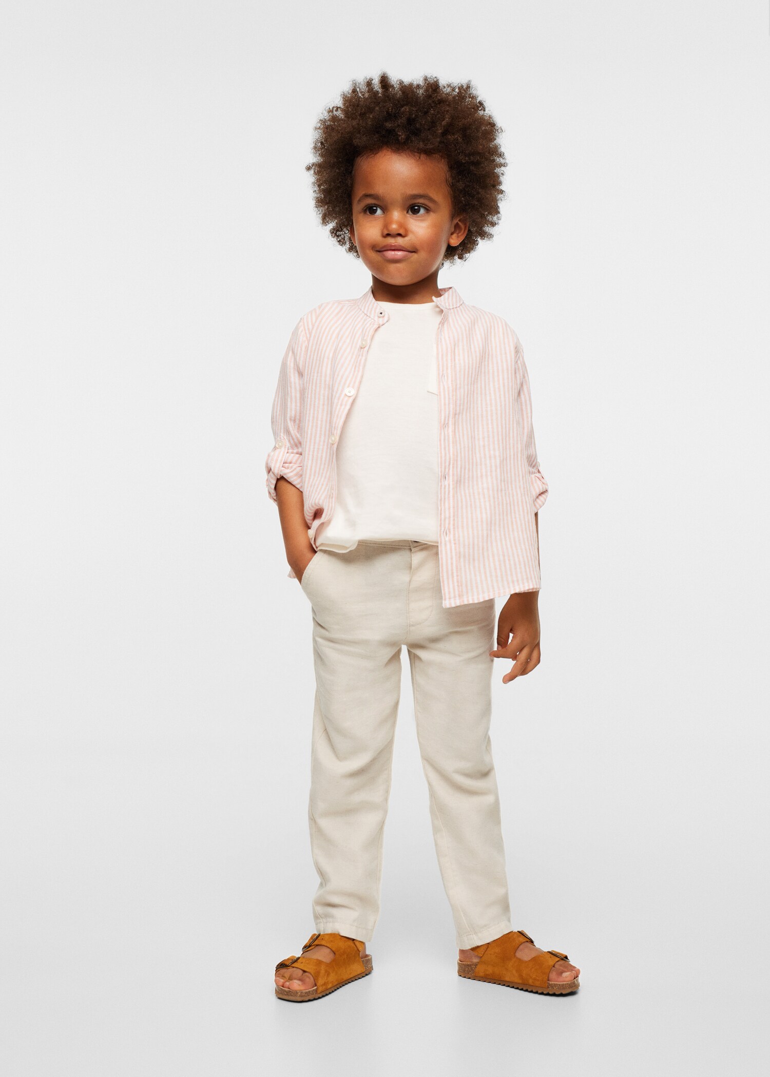 Elastic waist straight trousers - Medium plane